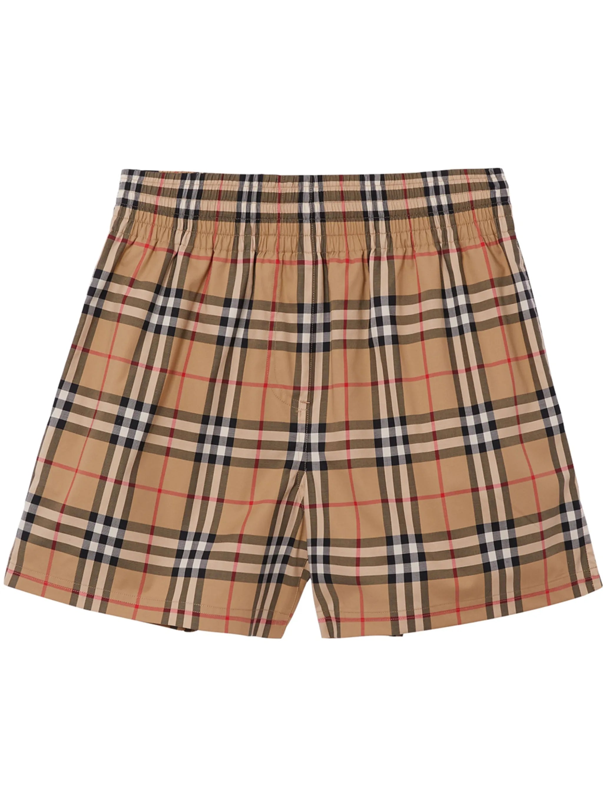 Check stretch cotton shorts