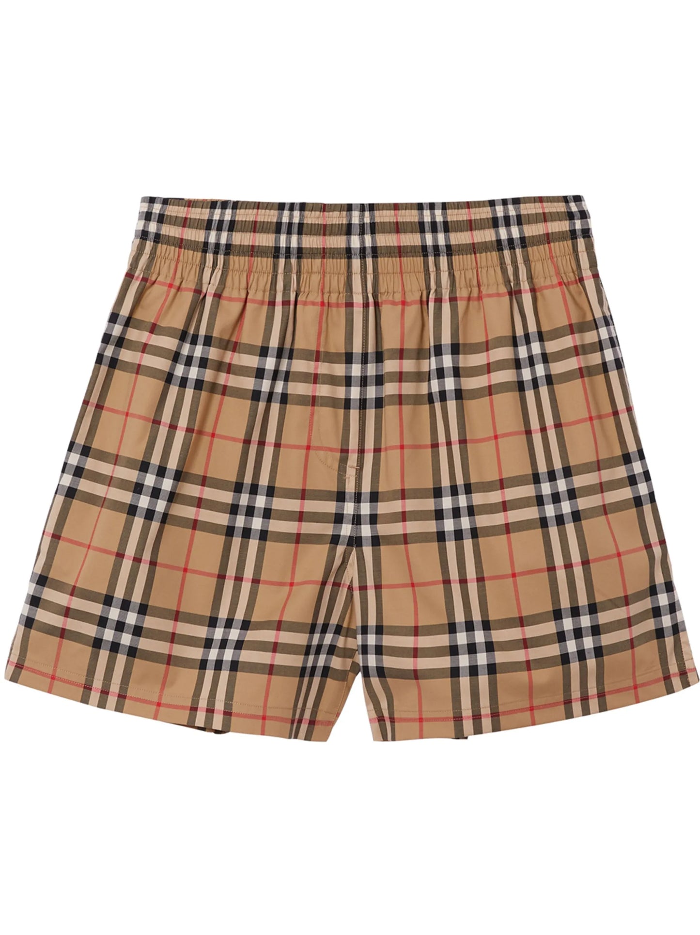 Check stretch cotton shorts