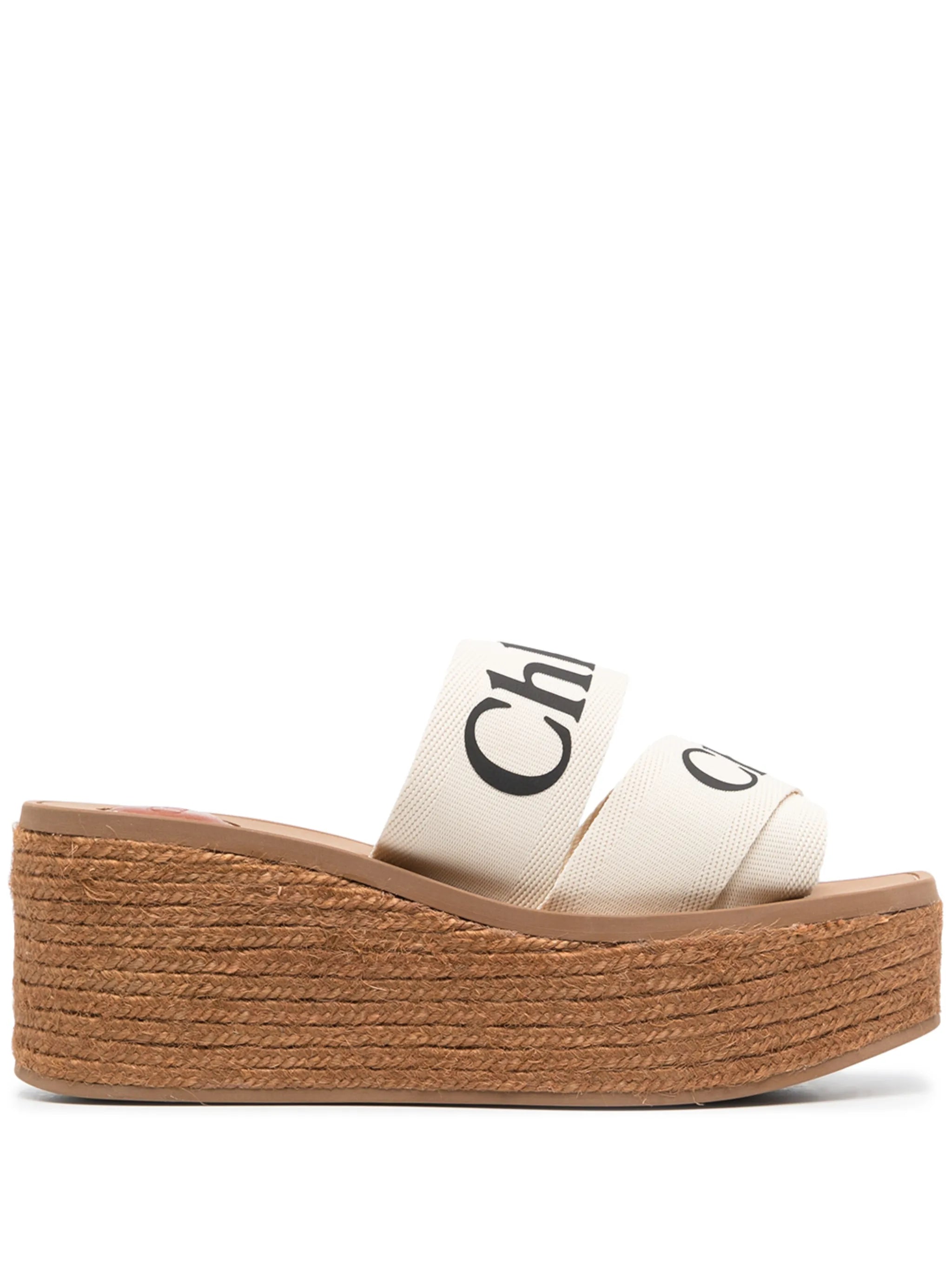 logo-strap wedge espadrilles