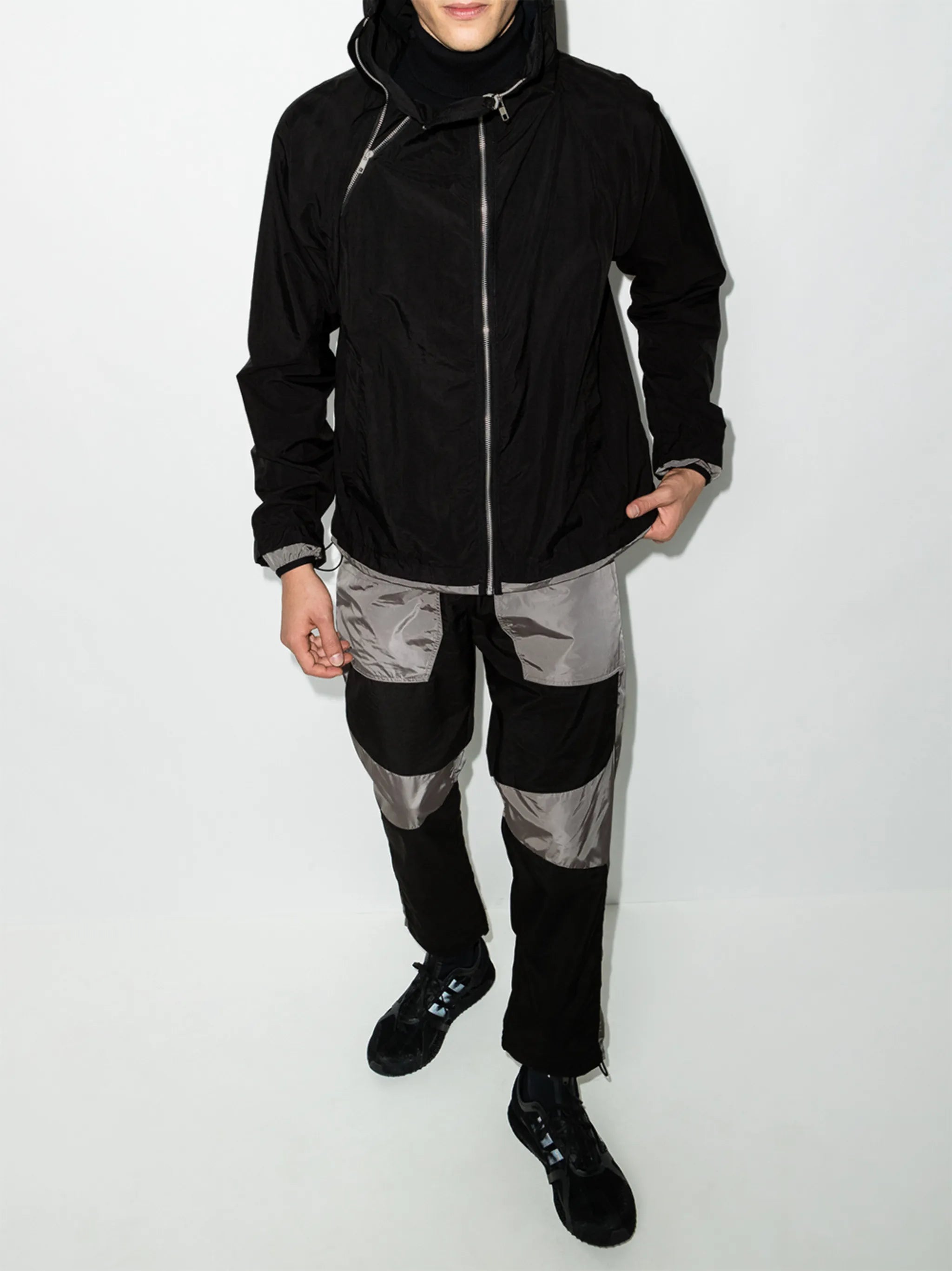 hooded zip-up jacket