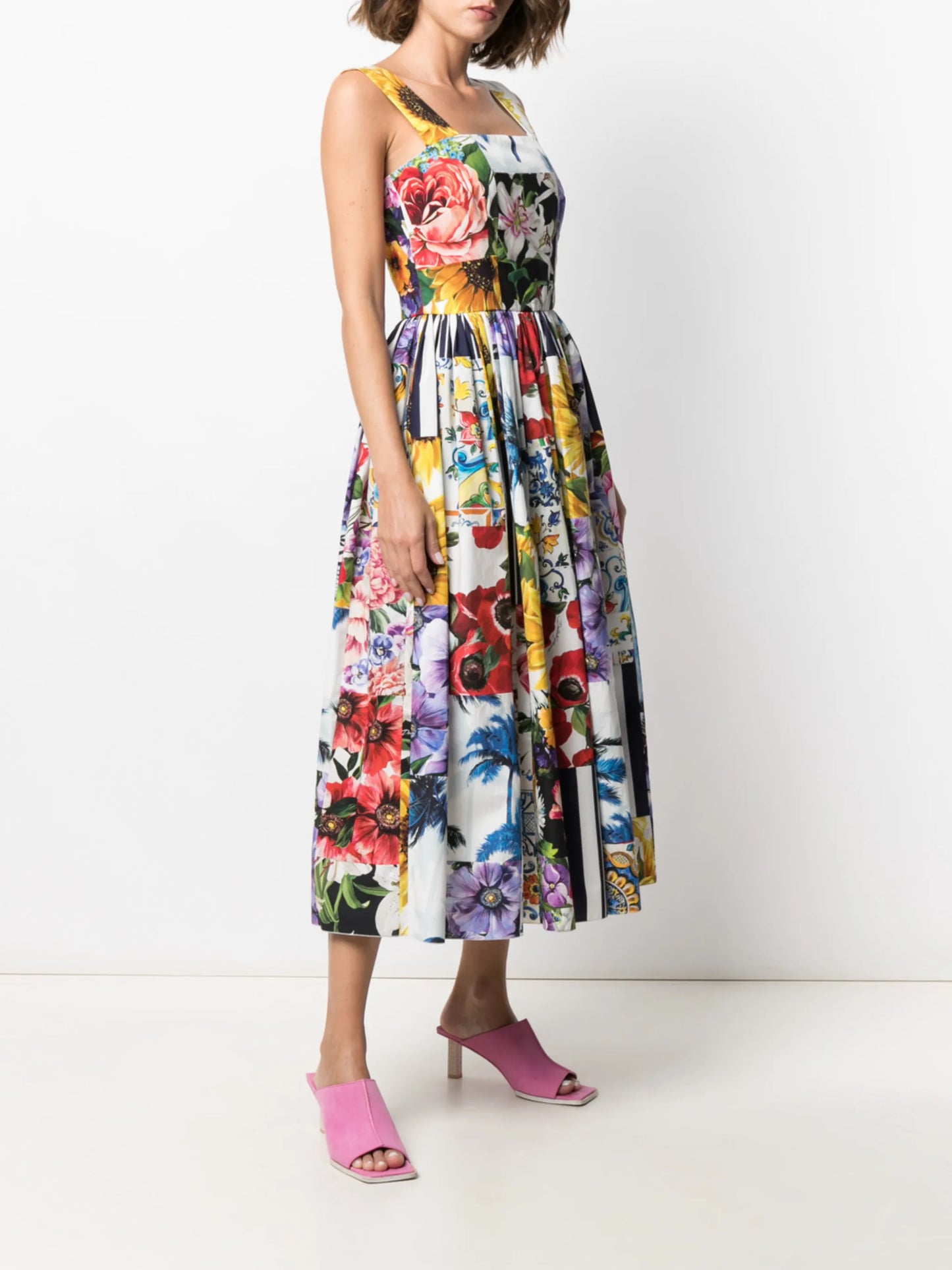 floral patchwork print dress