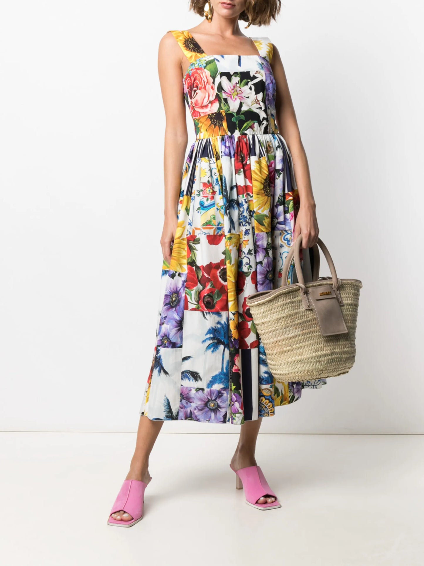 floral patchwork print dress