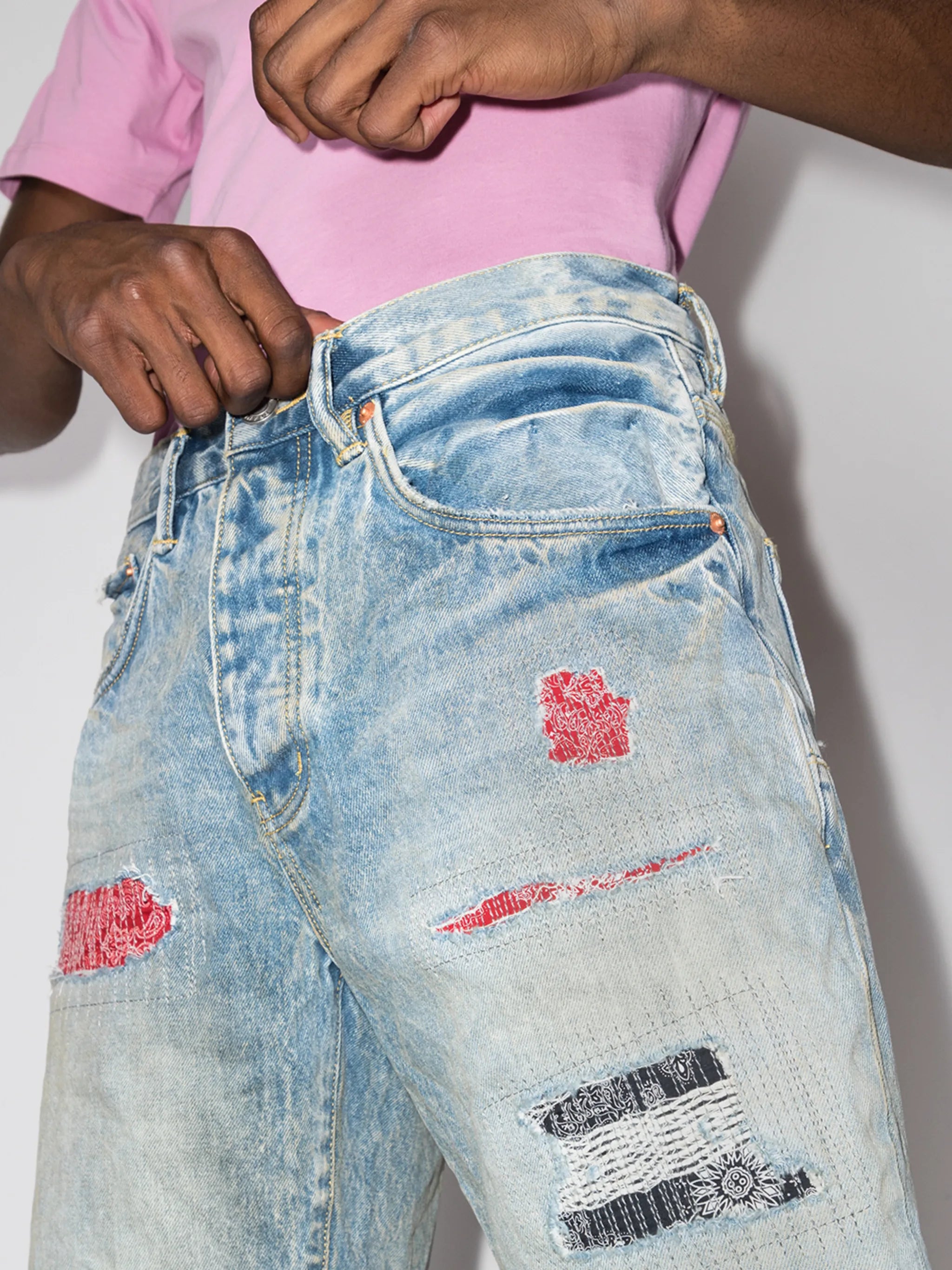 distressed denim shorts
