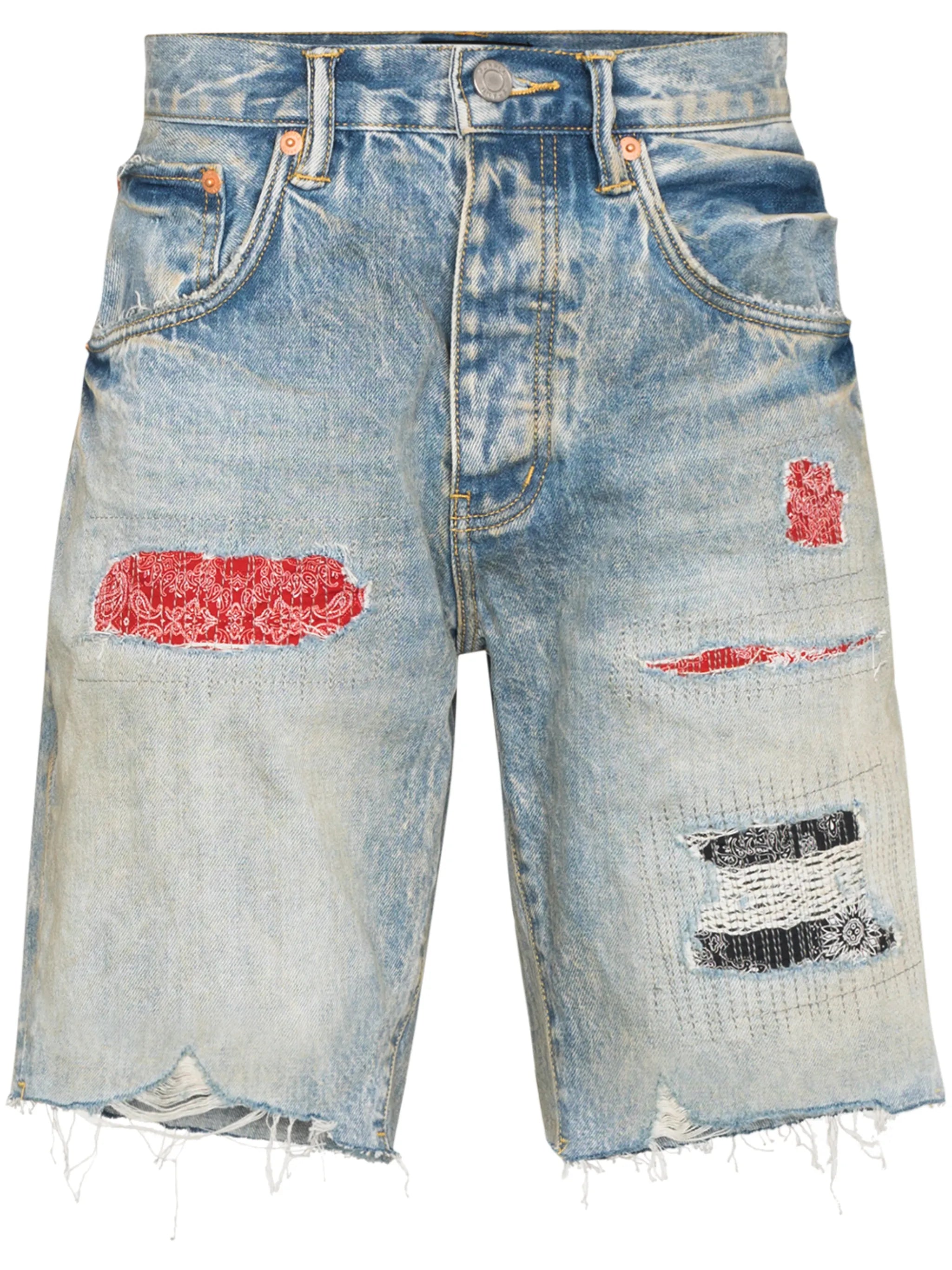 distressed denim shorts