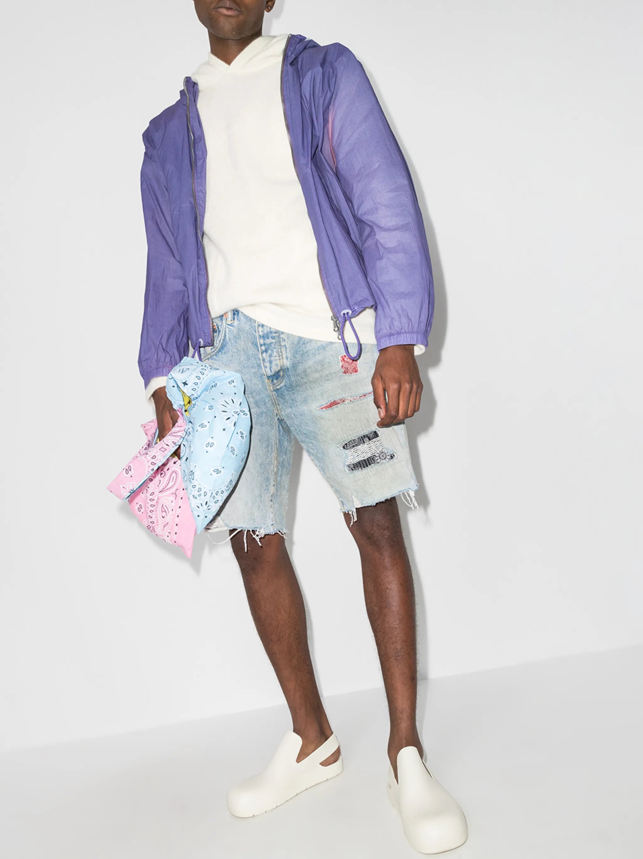 distressed denim shorts