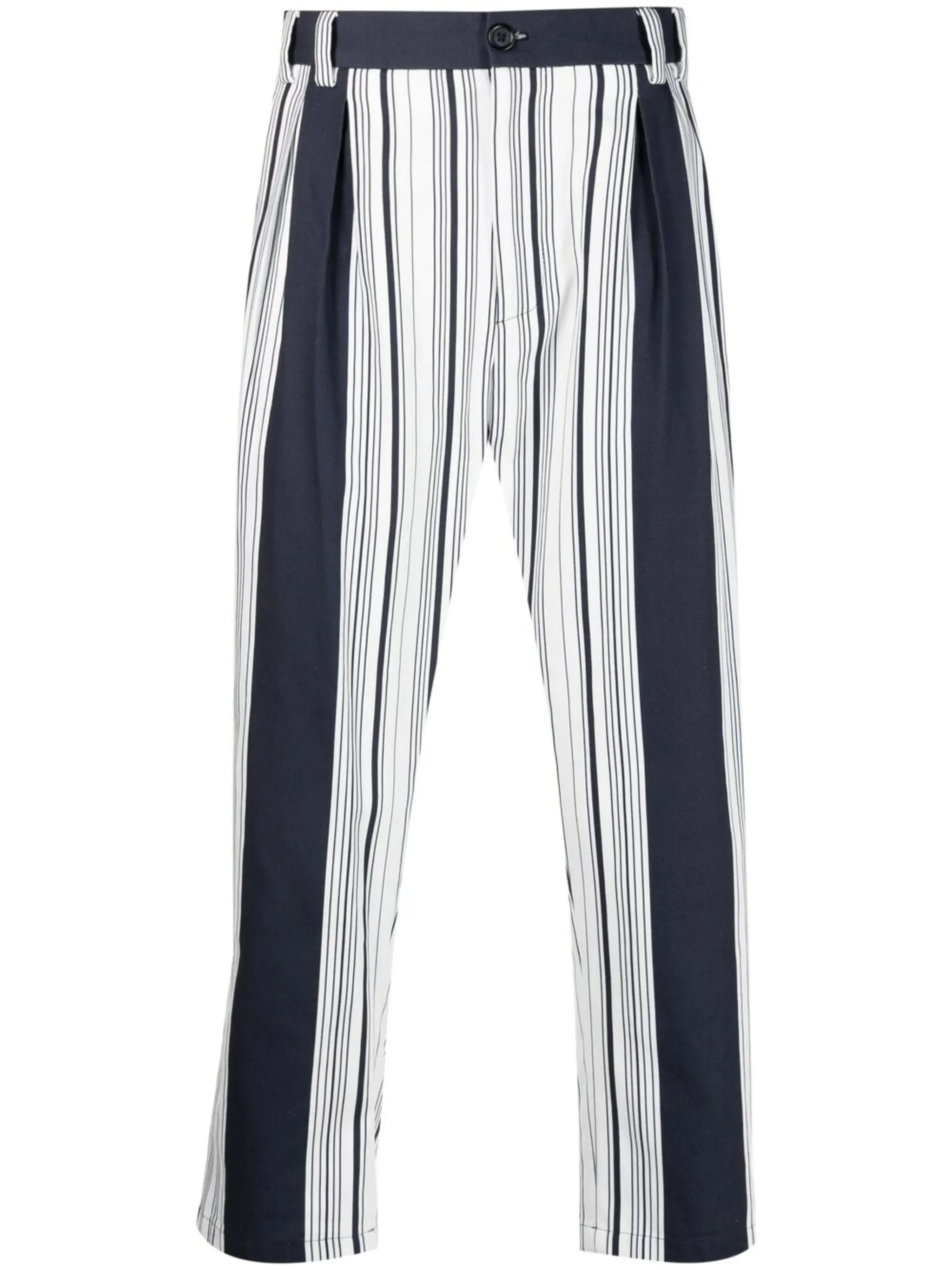 striped straight-leg trousers
