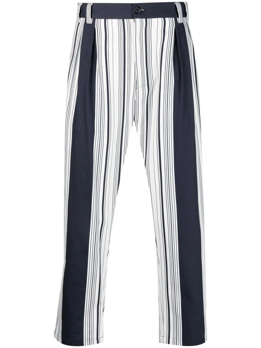 striped straight-leg trousers