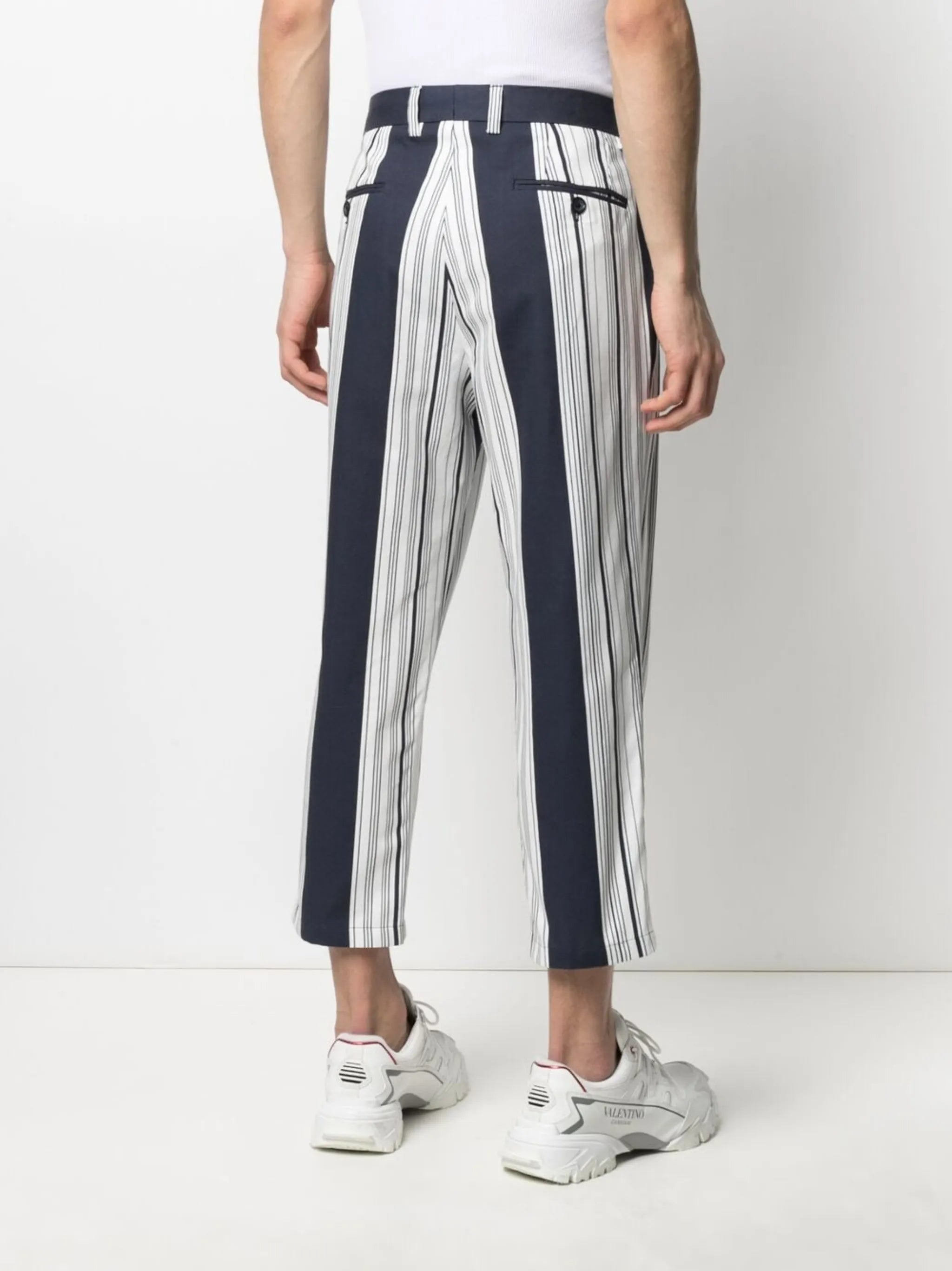 striped straight-leg trousers