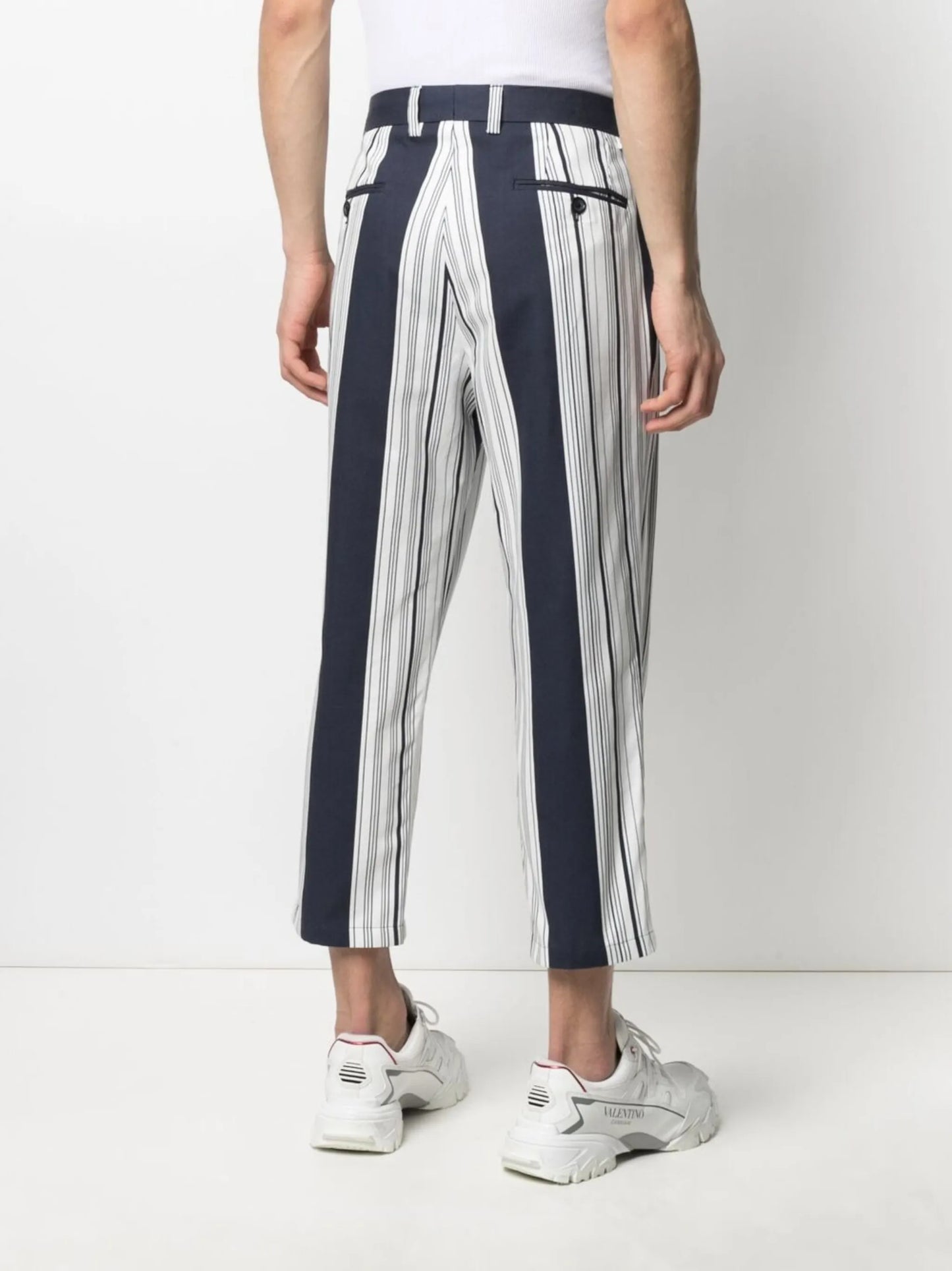 striped straight-leg trousers