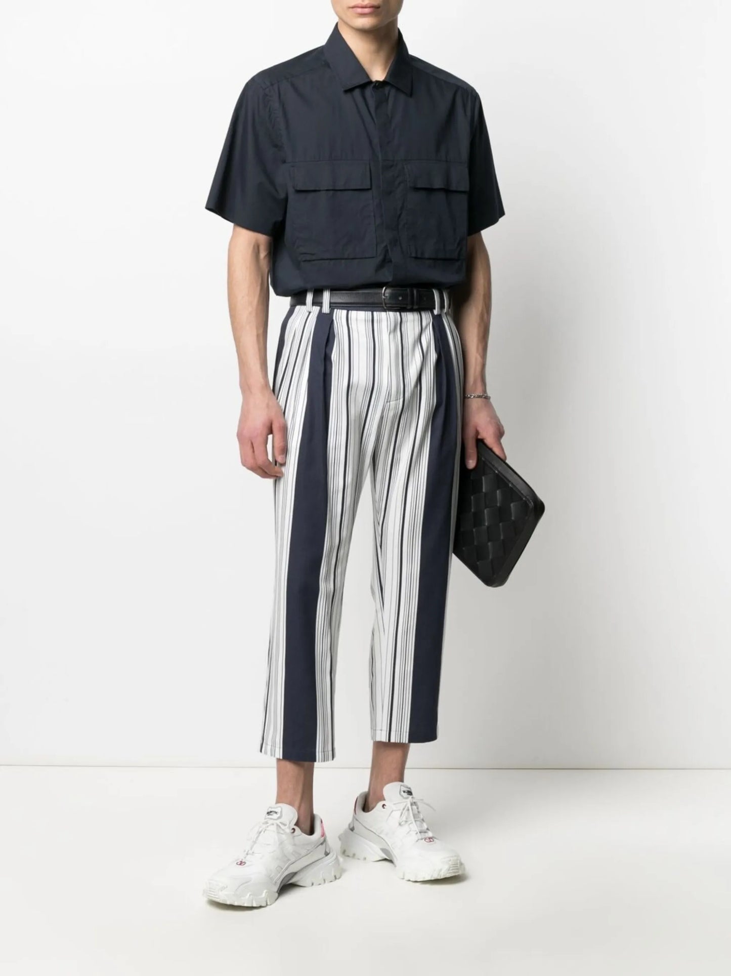 striped straight-leg trousers