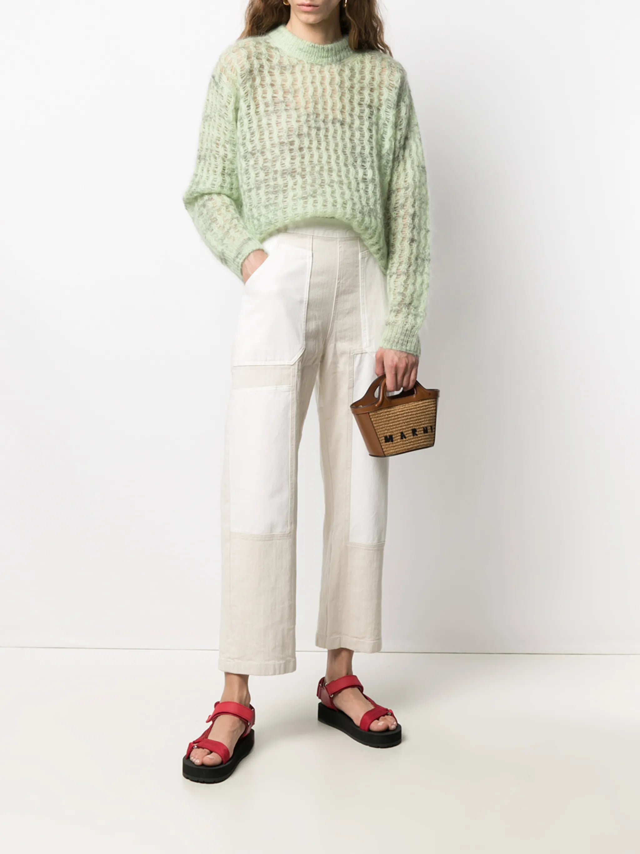 Tropicalia logo-embroidered tote bag