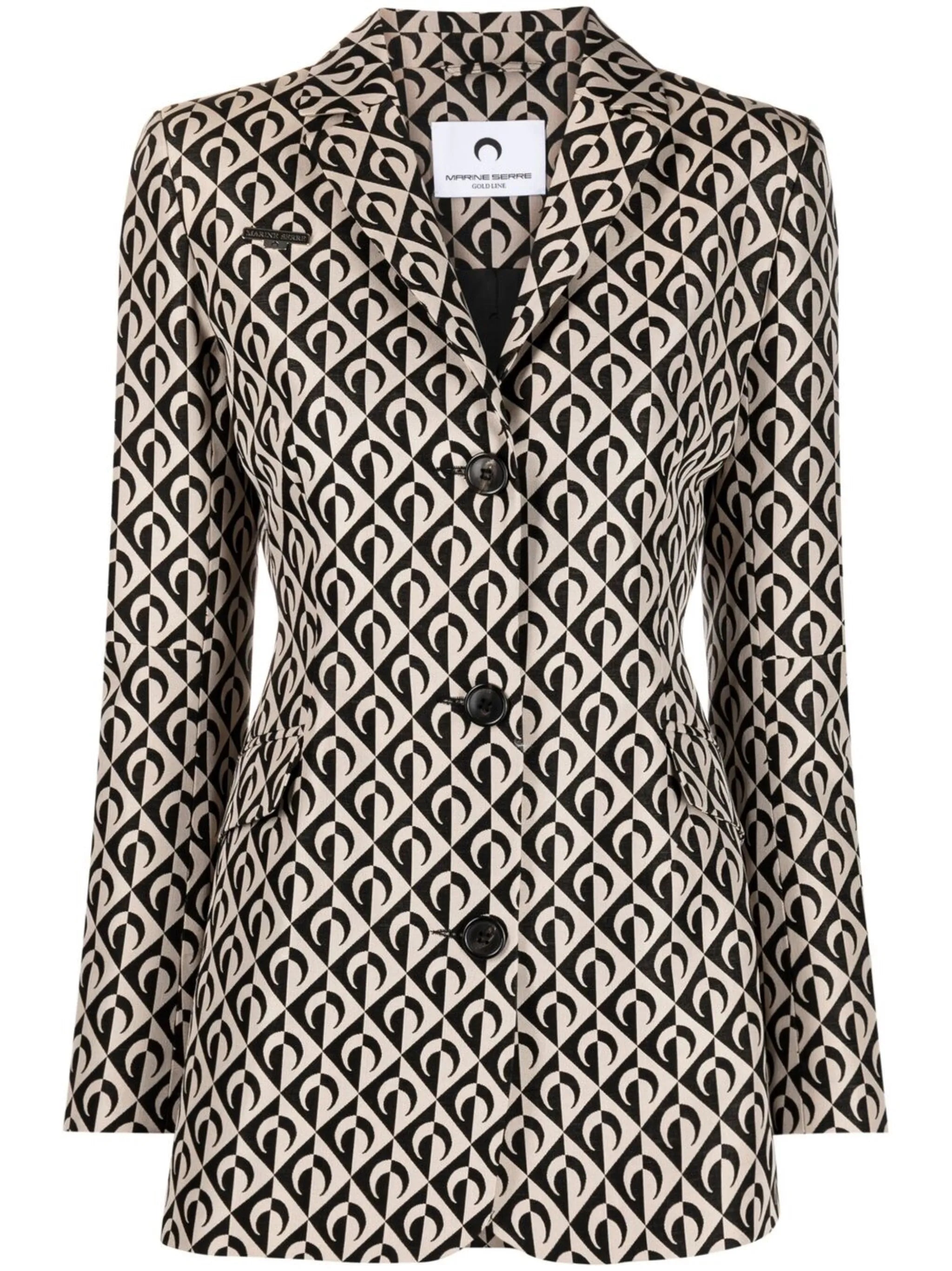 logo-print single-breasted blazer