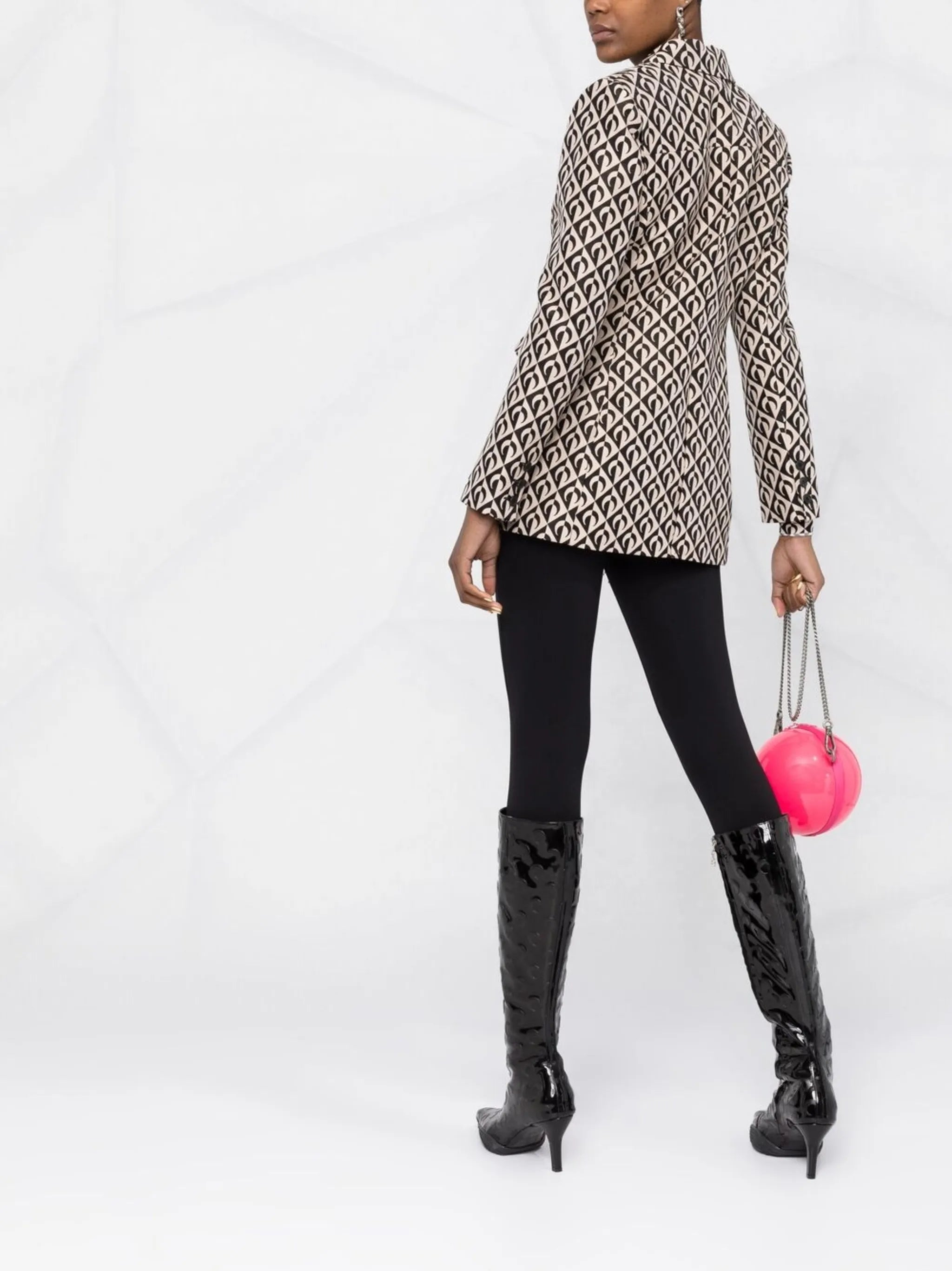 logo-print single-breasted blazer