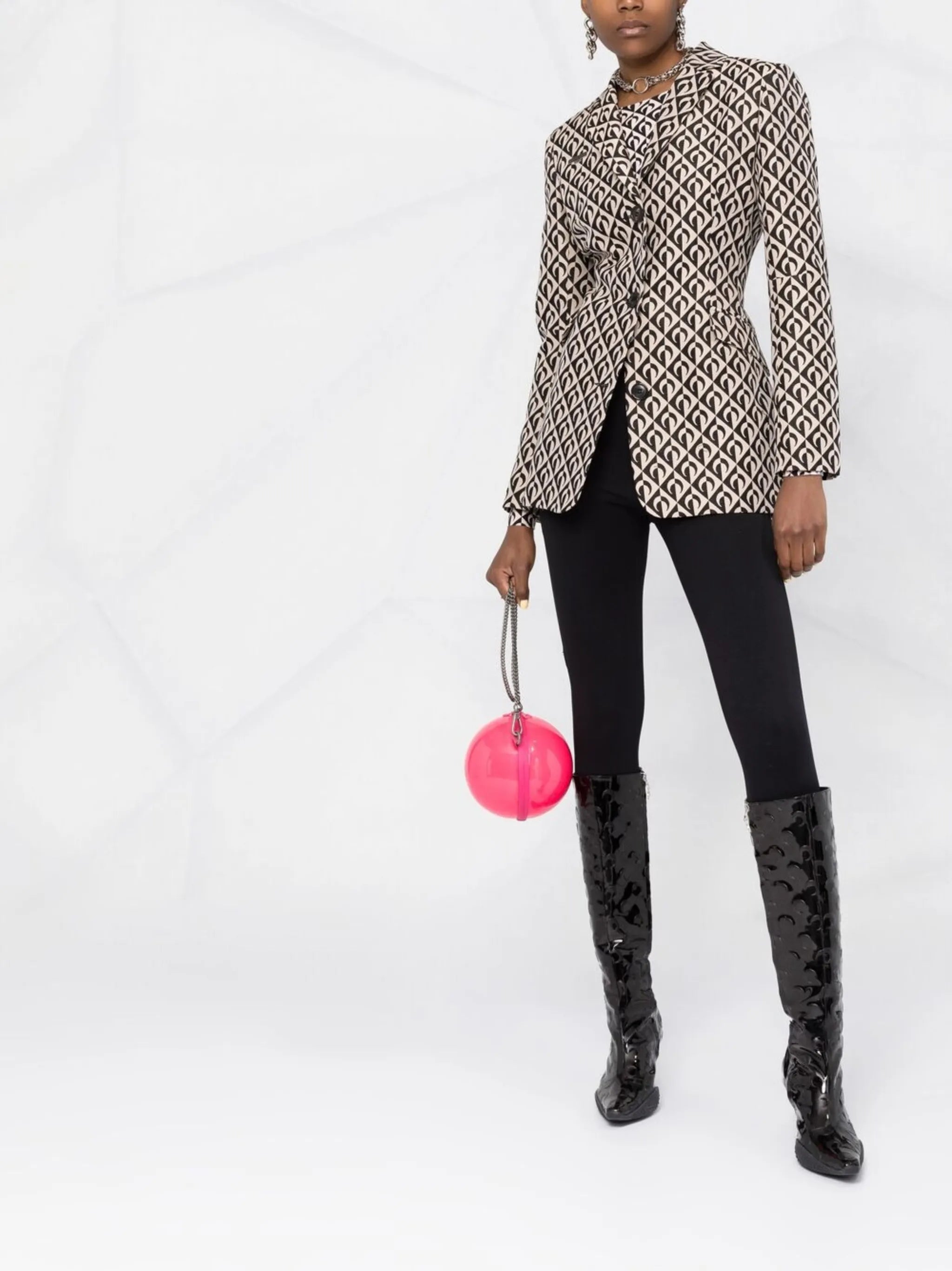 logo-print single-breasted blazer