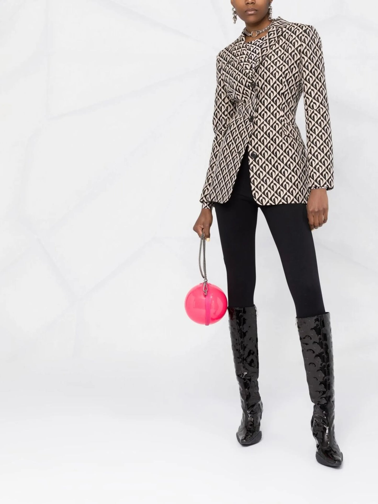logo-print single-breasted blazer