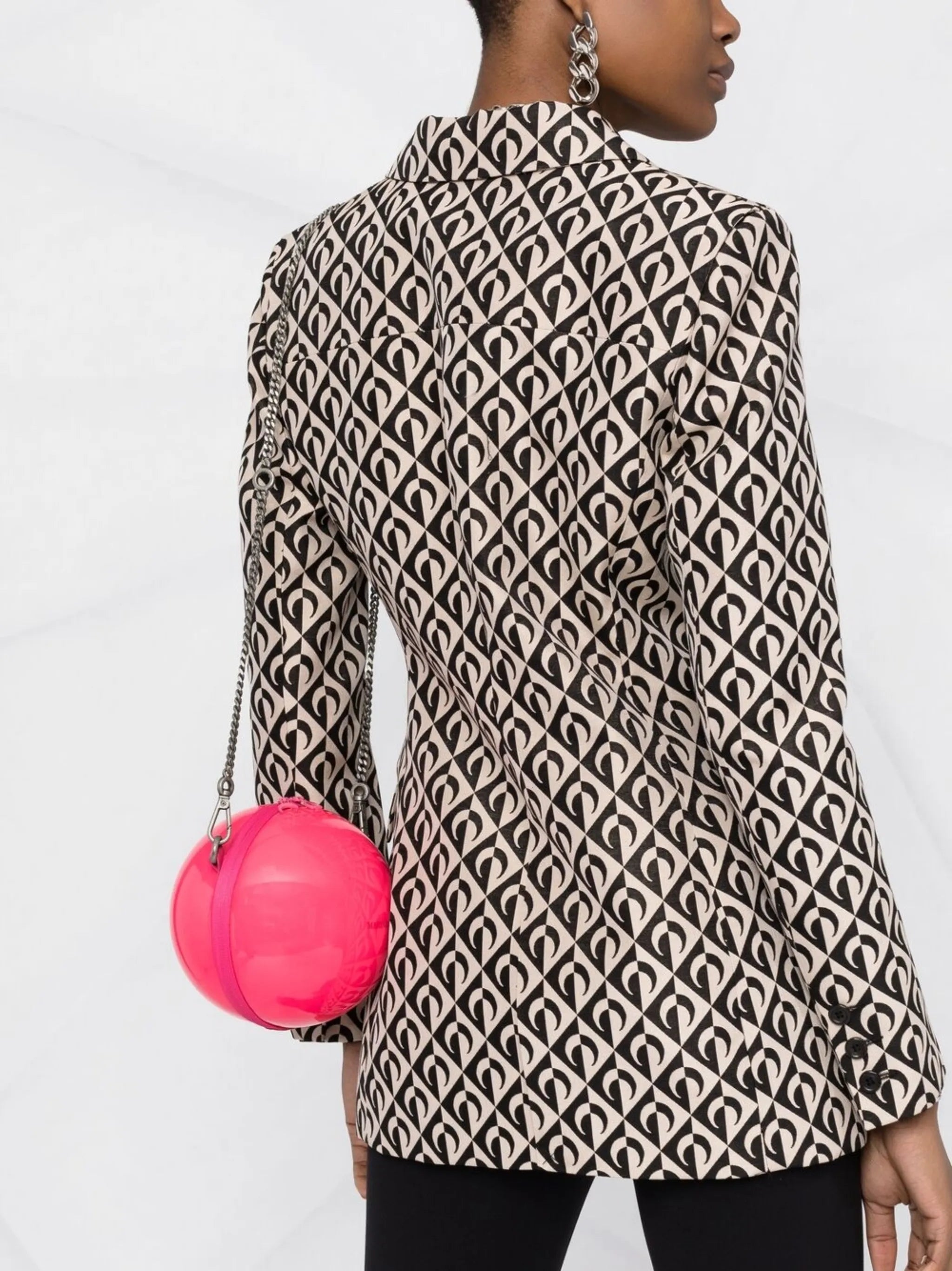 logo-print single-breasted blazer