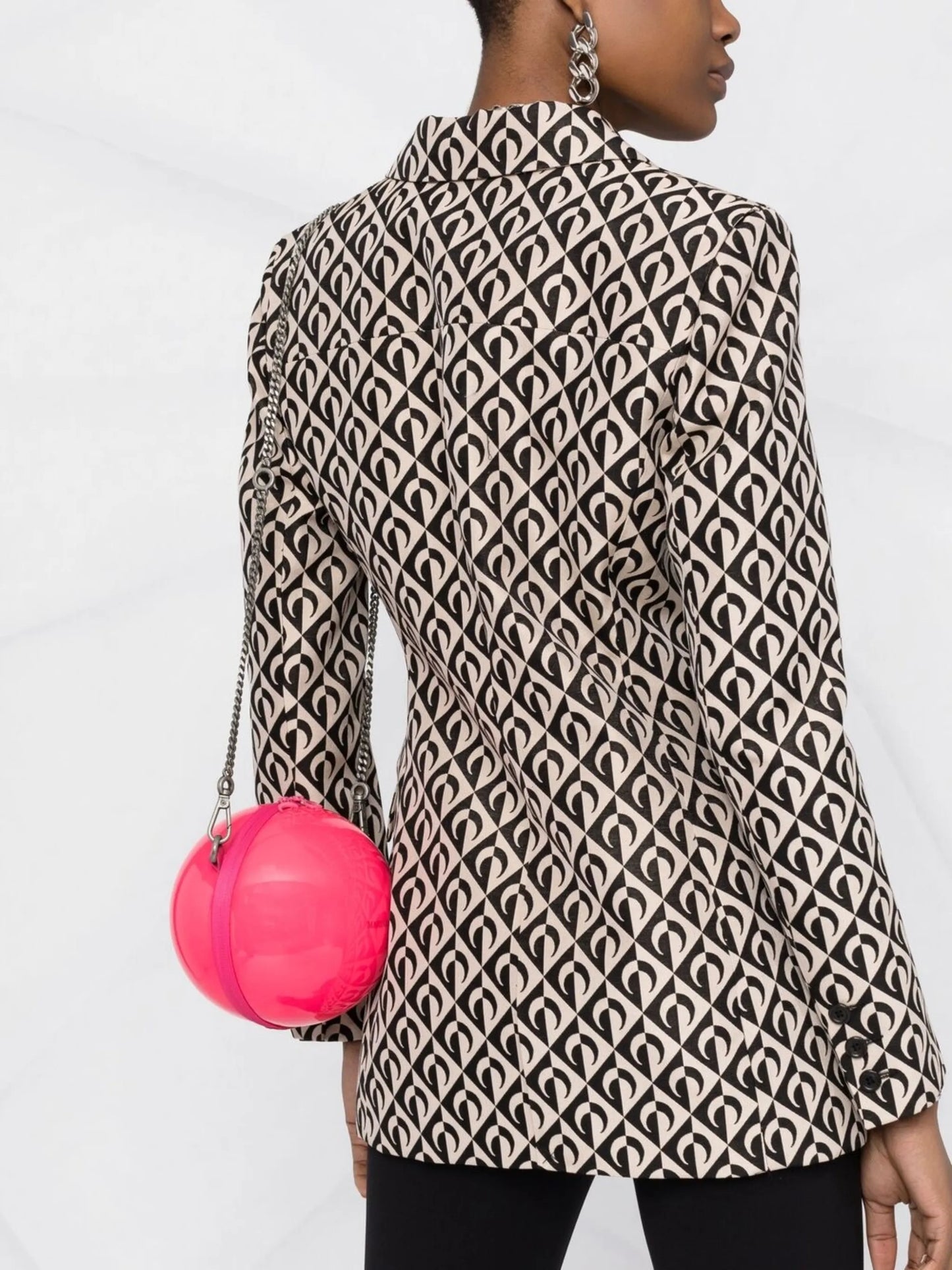 logo-print single-breasted blazer