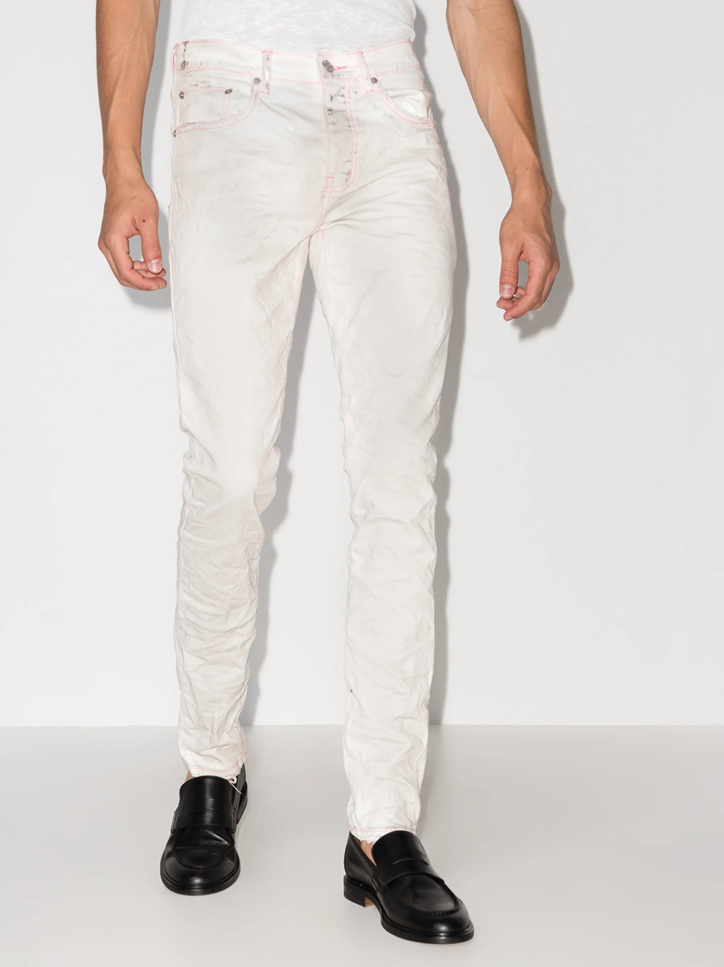 neon-stitch skinny jeans