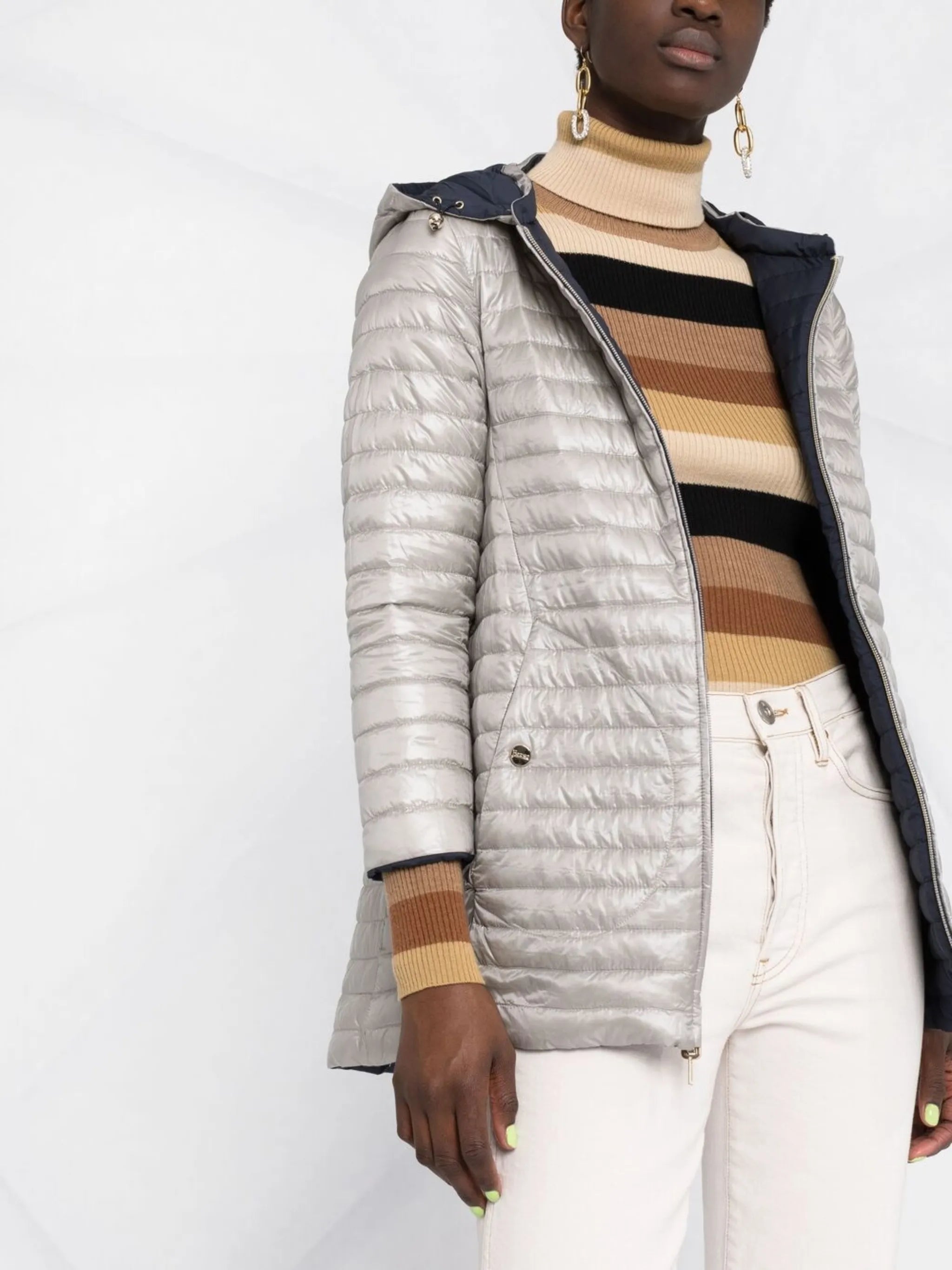 reversible quilted zipped jacket