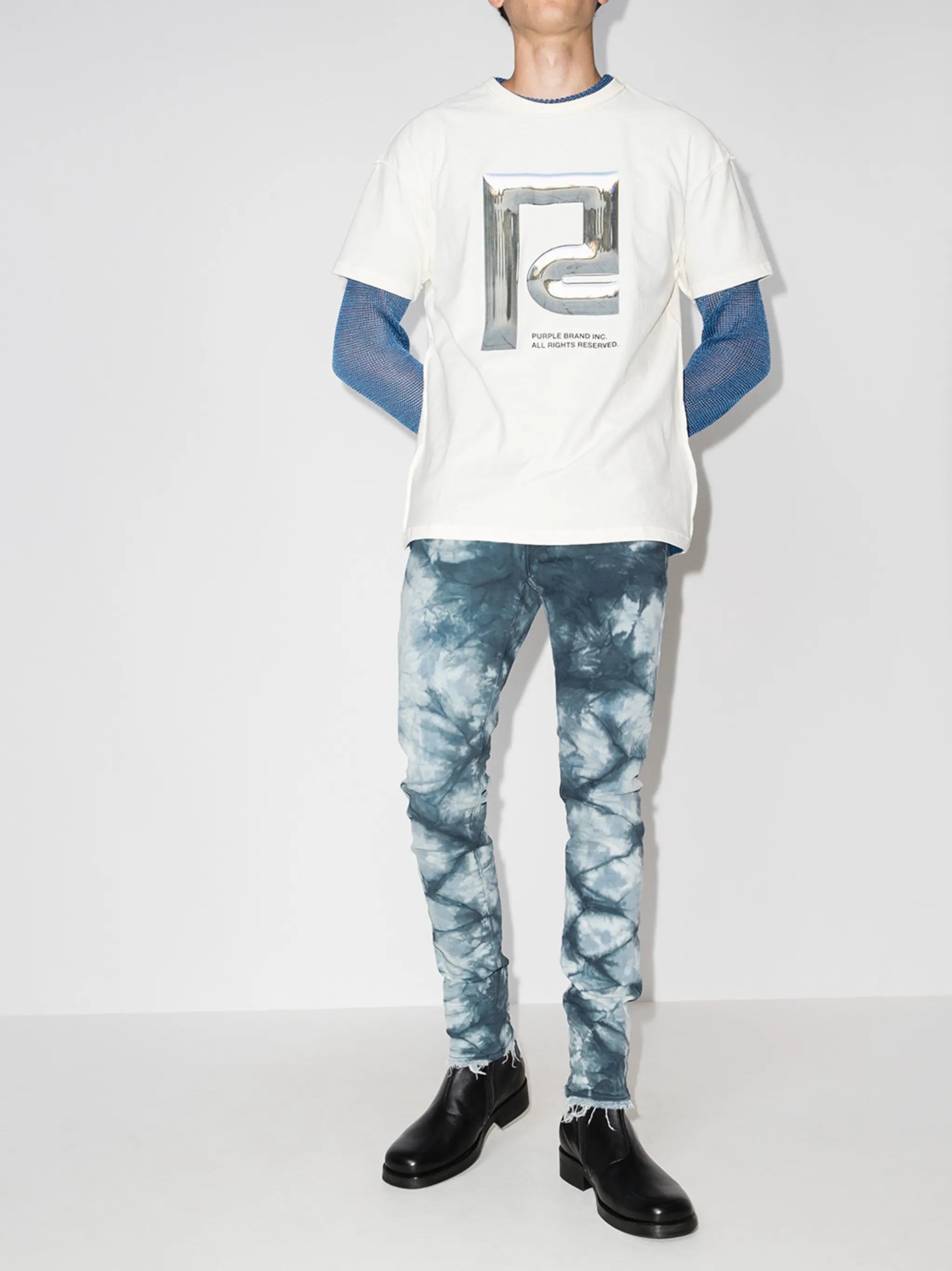 P001 dyed slim-fit jeans