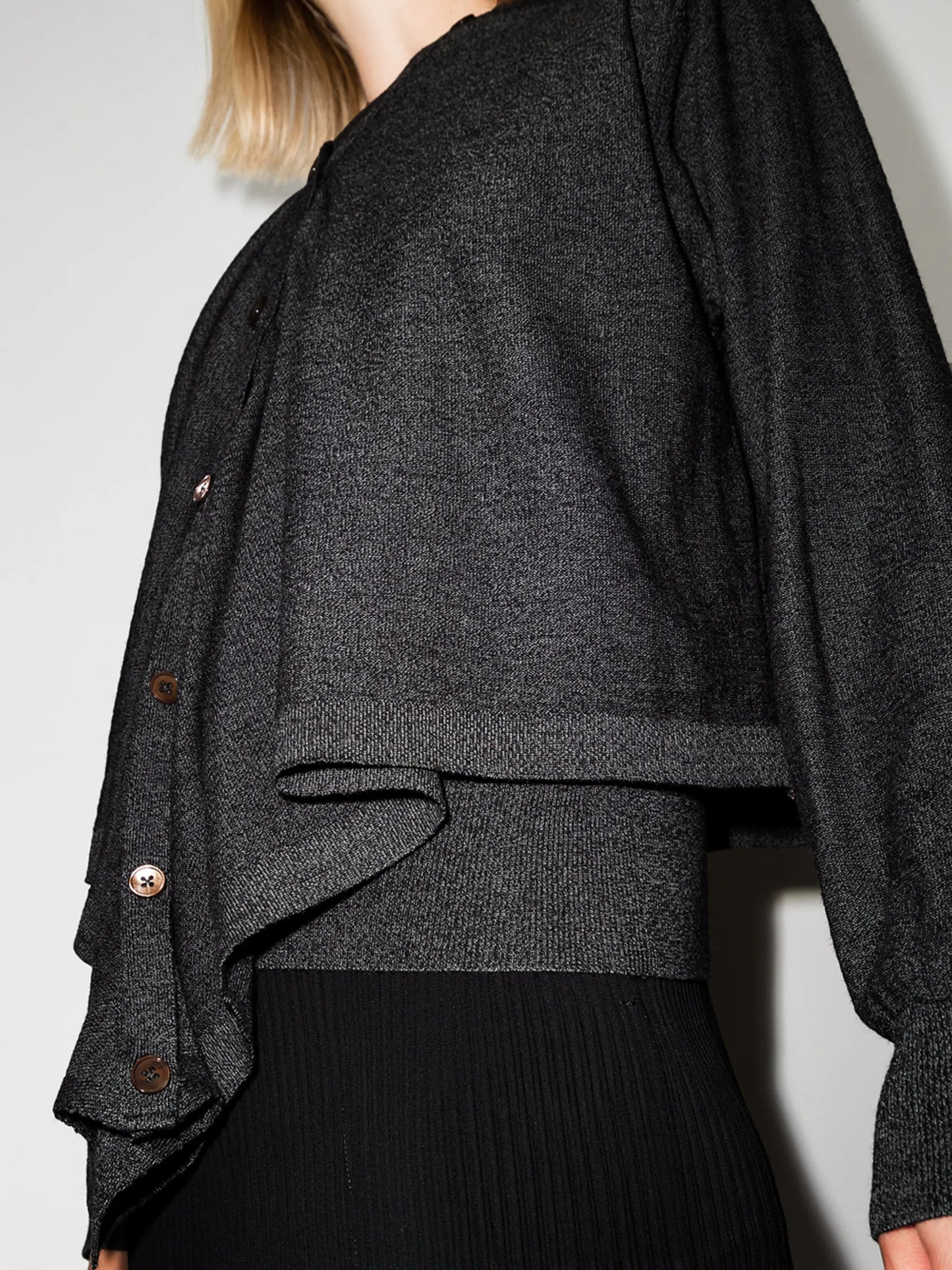 draped V-neck cardigan