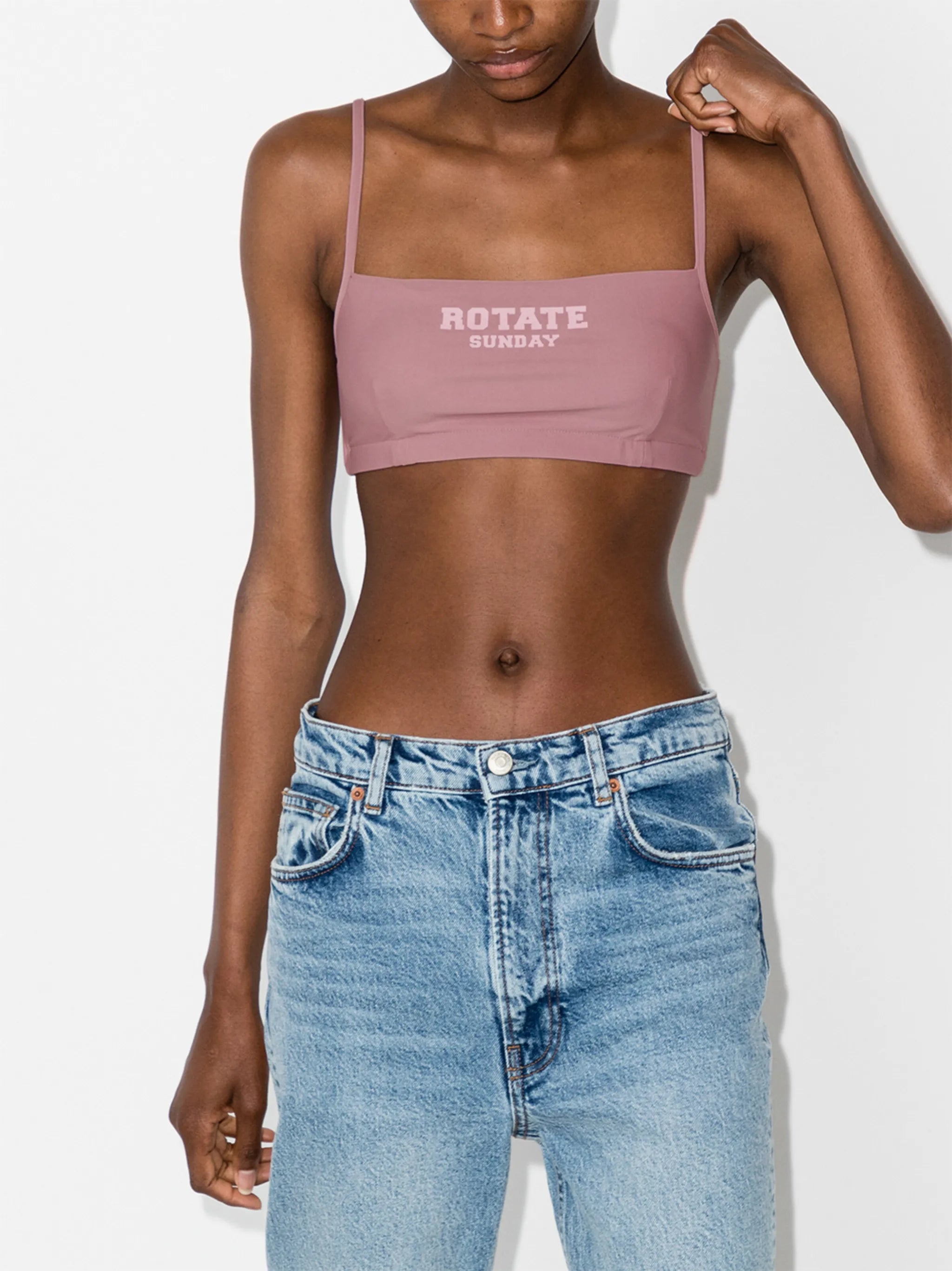 Sunday Passio logo-print crop top