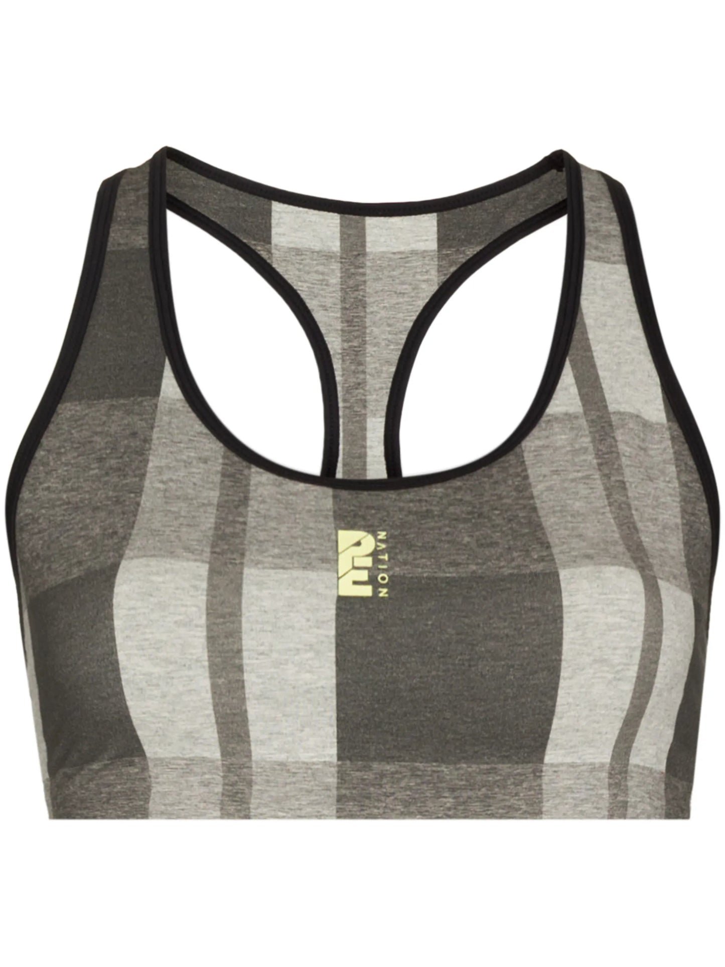 Energy check-print sports bra