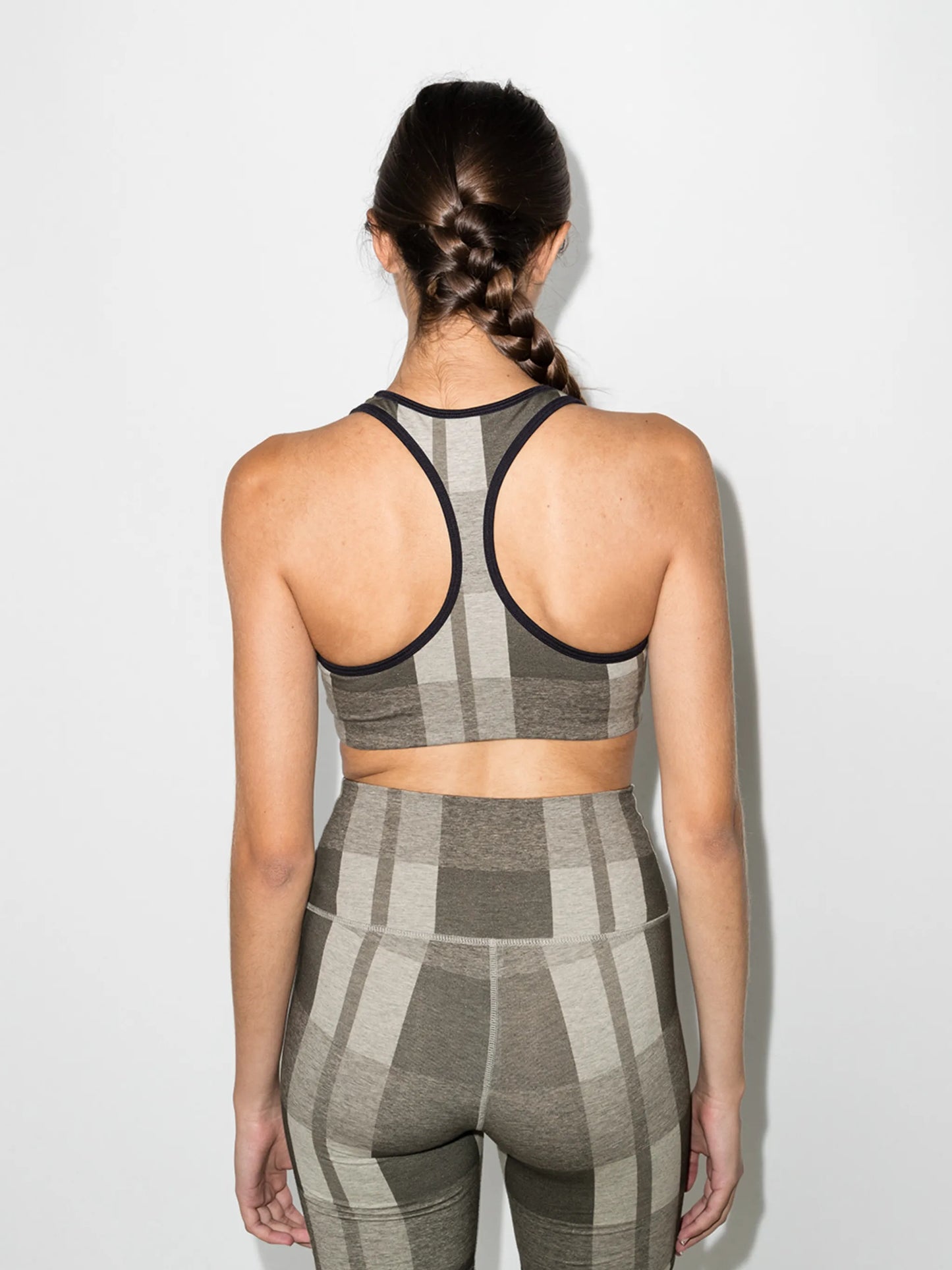 Energy check-print sports bra