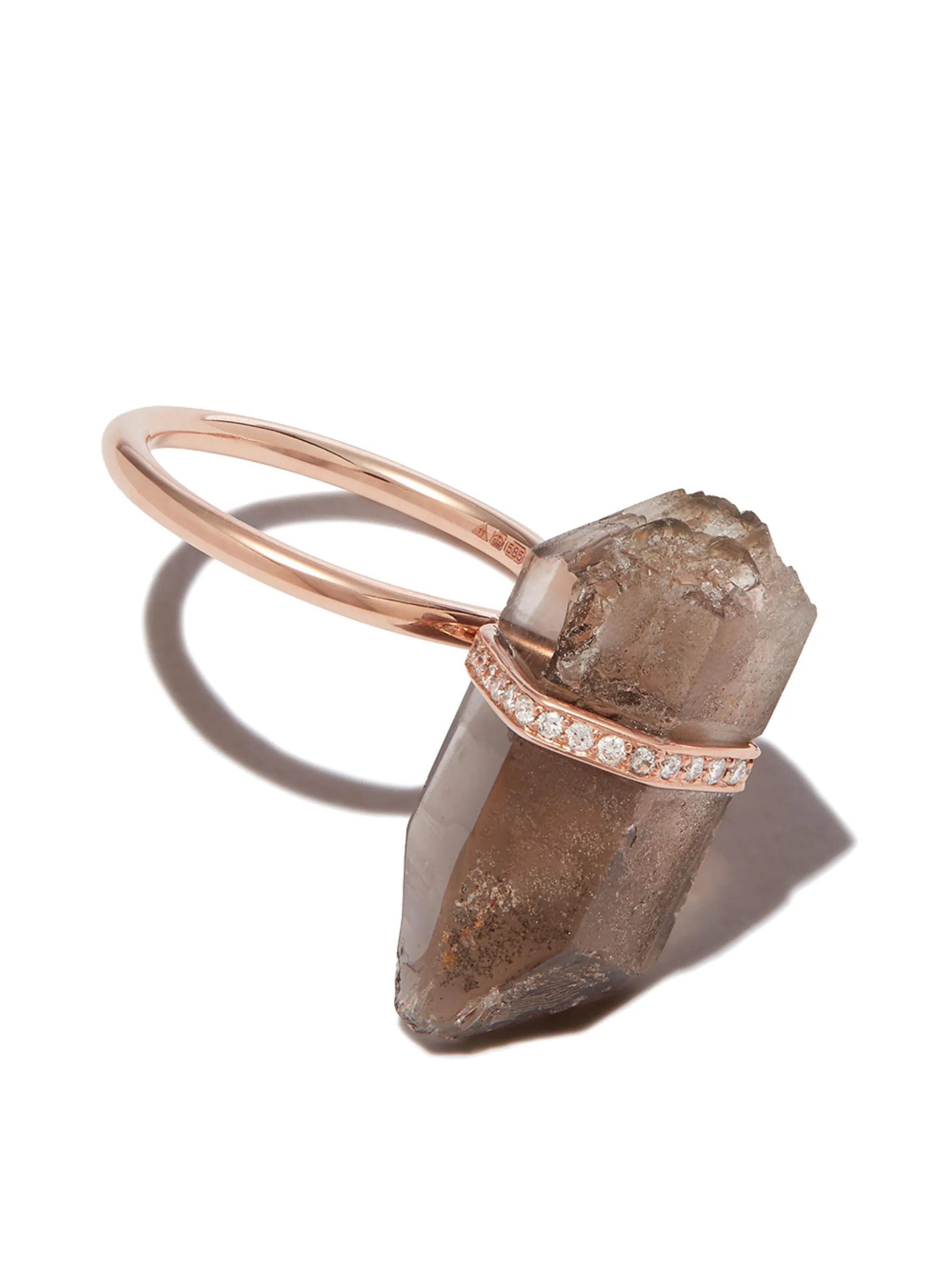 14kt rose gold Smoky quartz ring