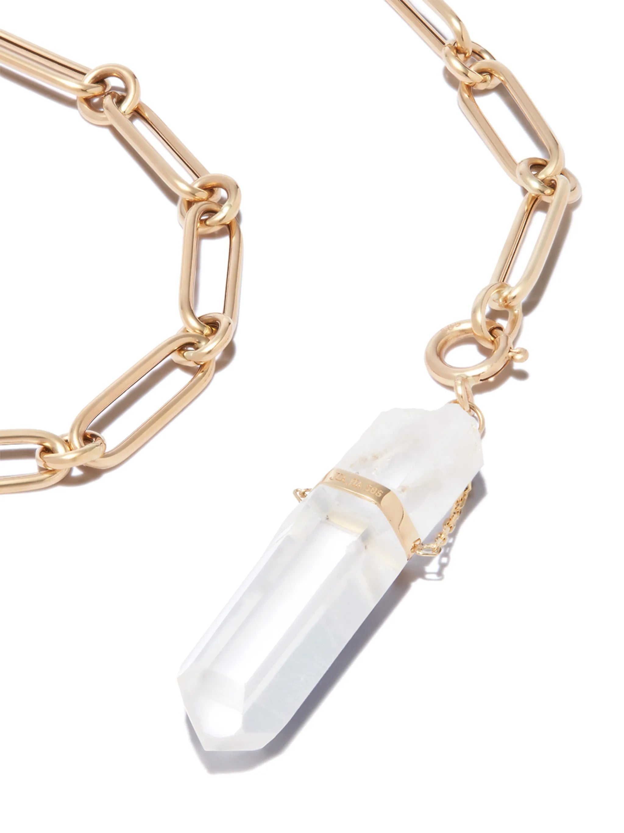 14kt yellow gold chain crystal necklace