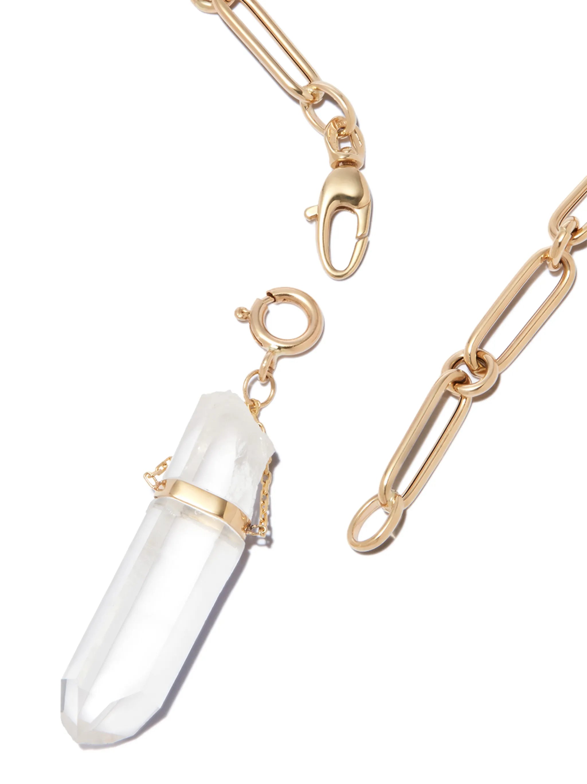 14kt yellow gold chain crystal necklace