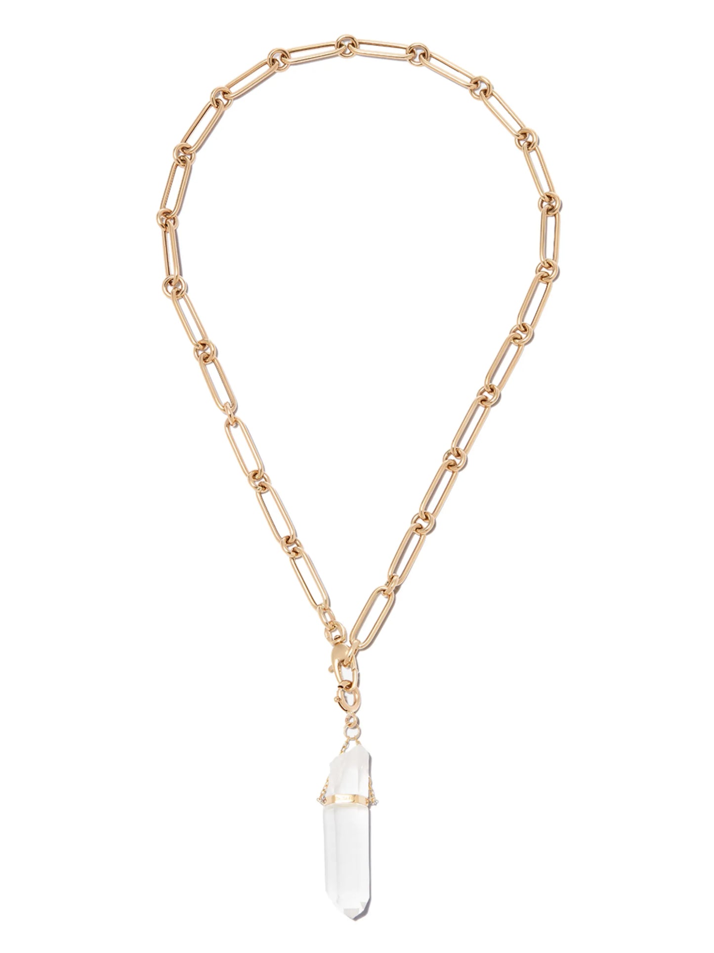 14kt yellow gold chain crystal necklace
