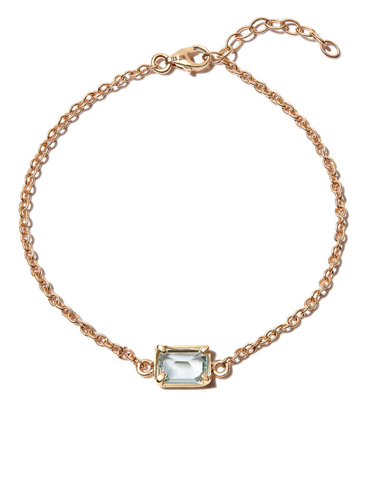 14kt yellow gold Aquamarine chain bracelet