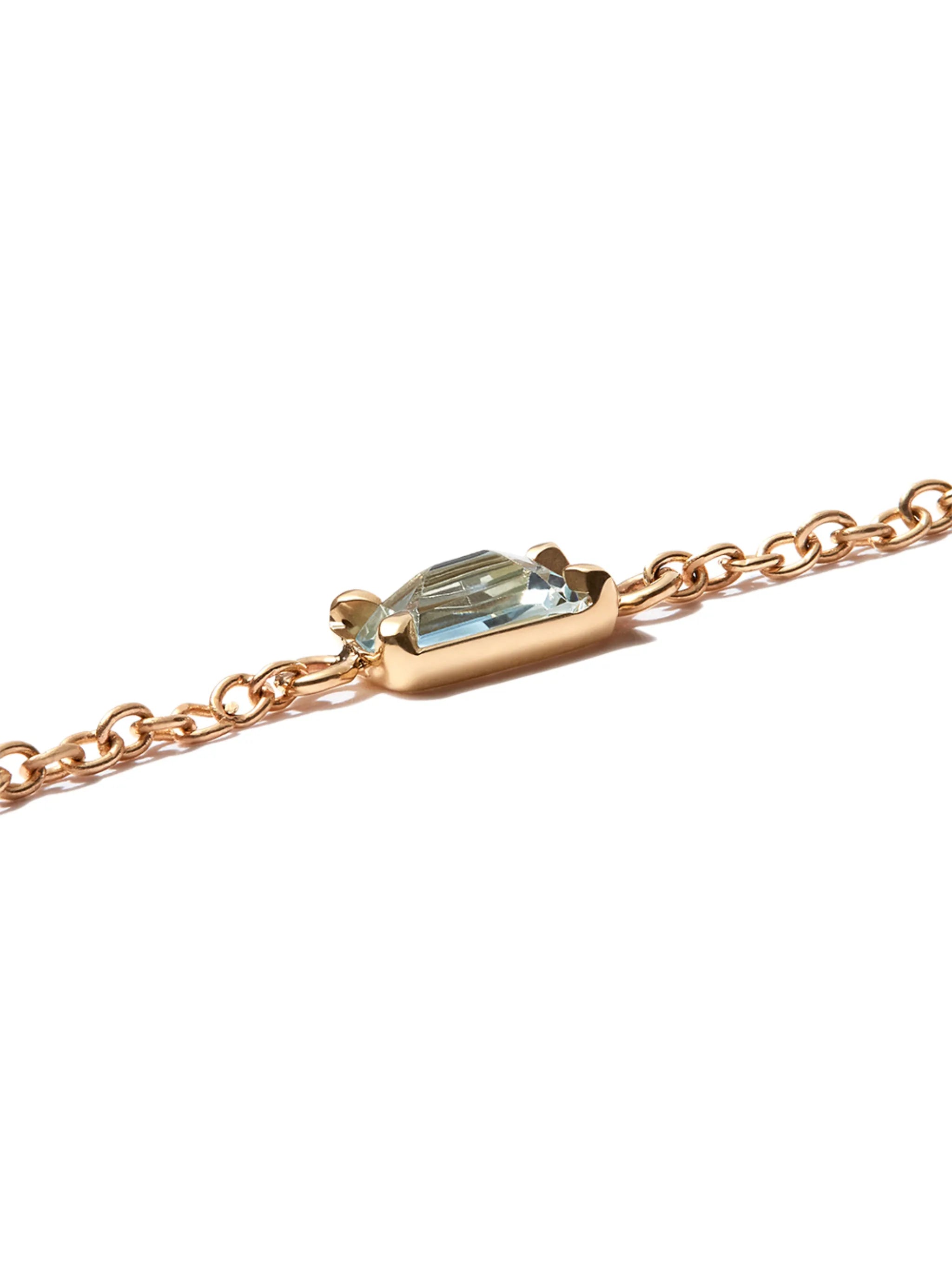 14kt yellow gold Aquamarine chain bracelet
