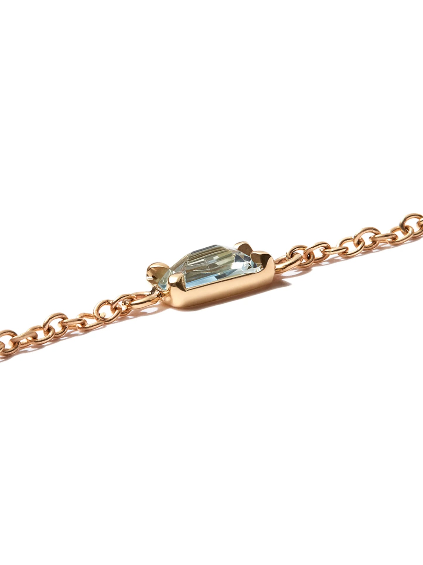 14kt yellow gold Aquamarine chain bracelet