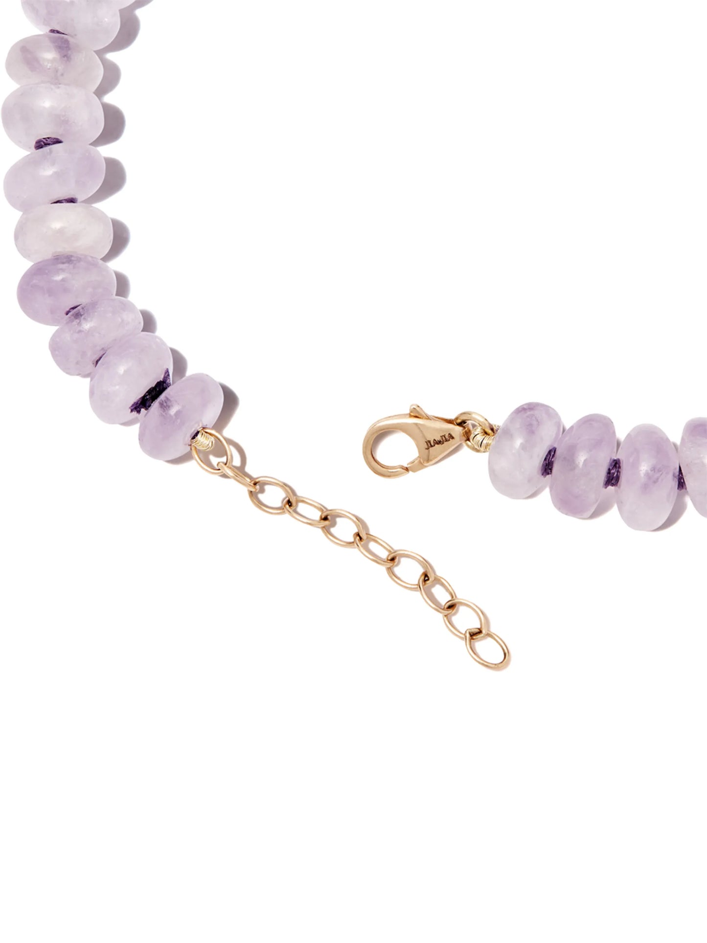 14kt yellow gold amethyst crystal beaded bracelet
