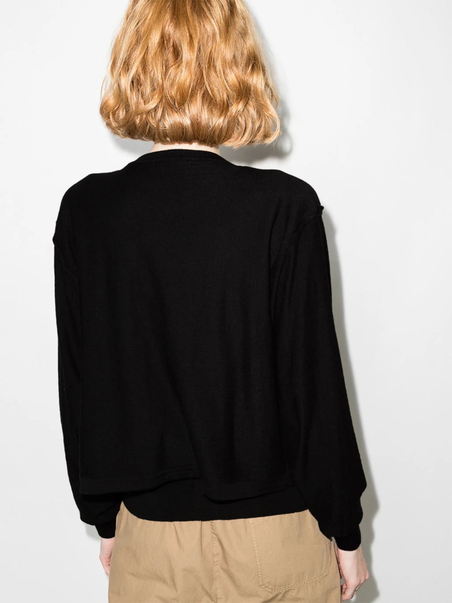 layered fine-knit cardigan