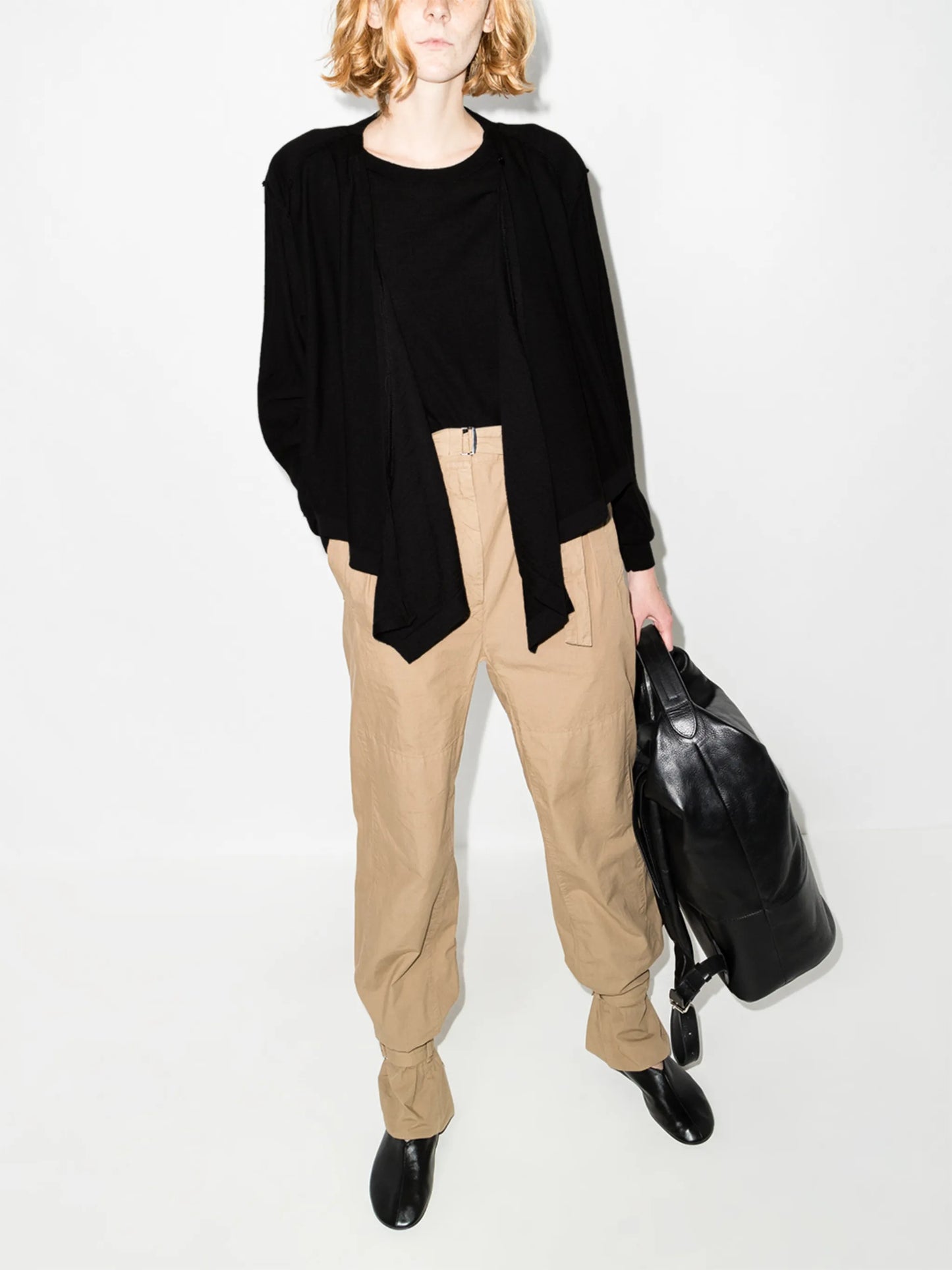 layered fine-knit cardigan