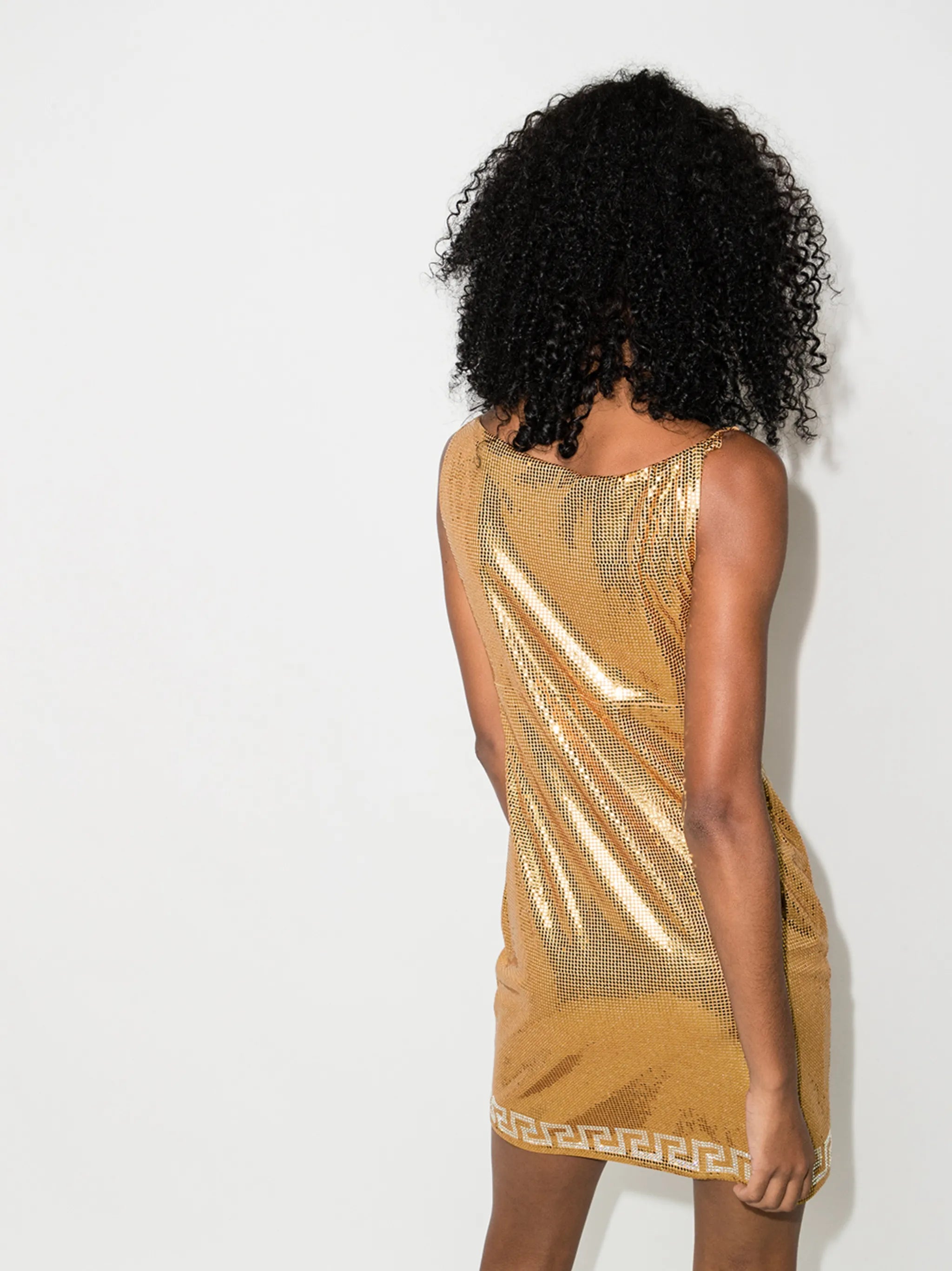 Metal Mesh sleeveless minidress