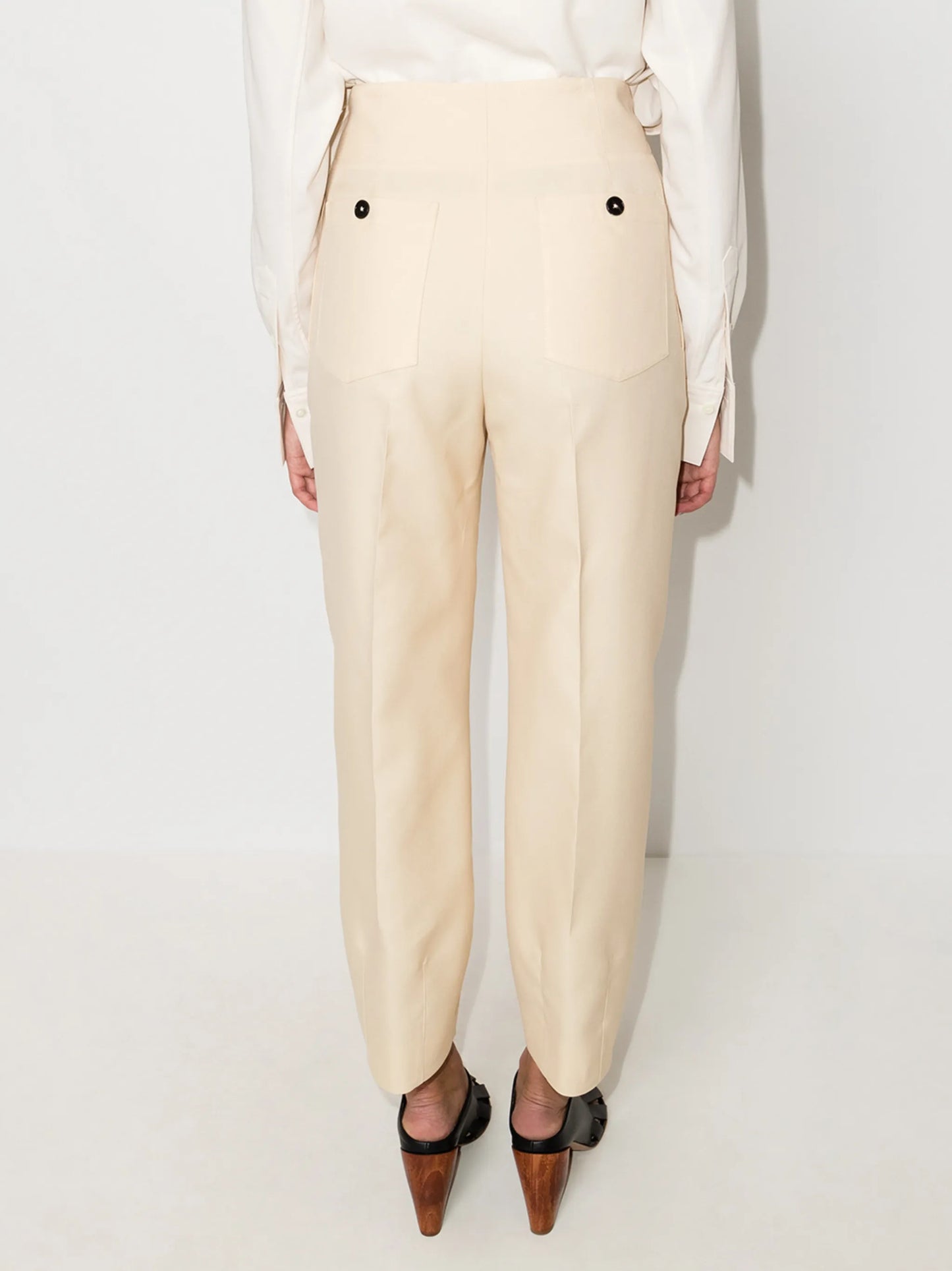 gabardine tapared trousers