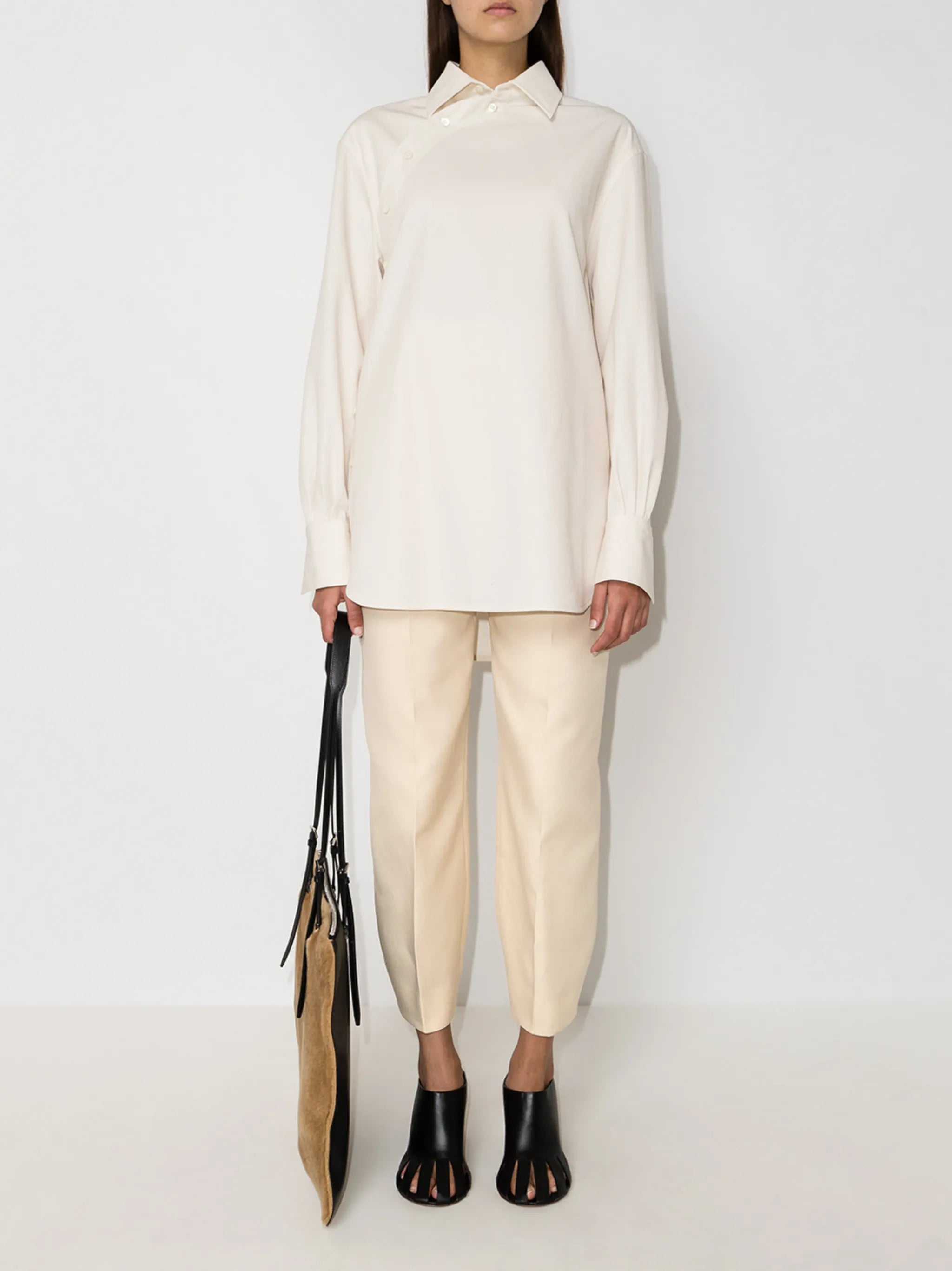 gabardine tapared trousers