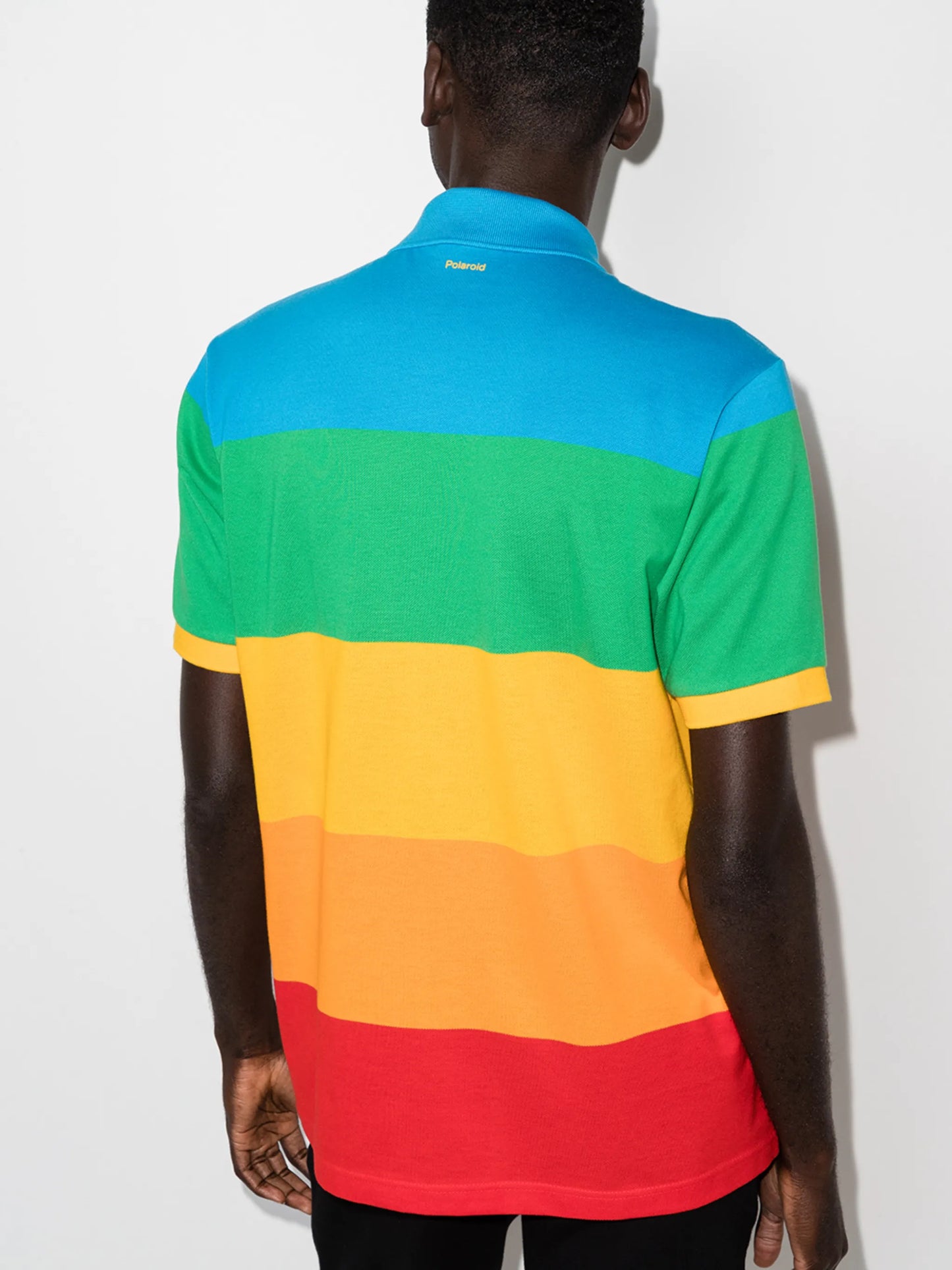 x Polaroid rainbow stripe polo shirt