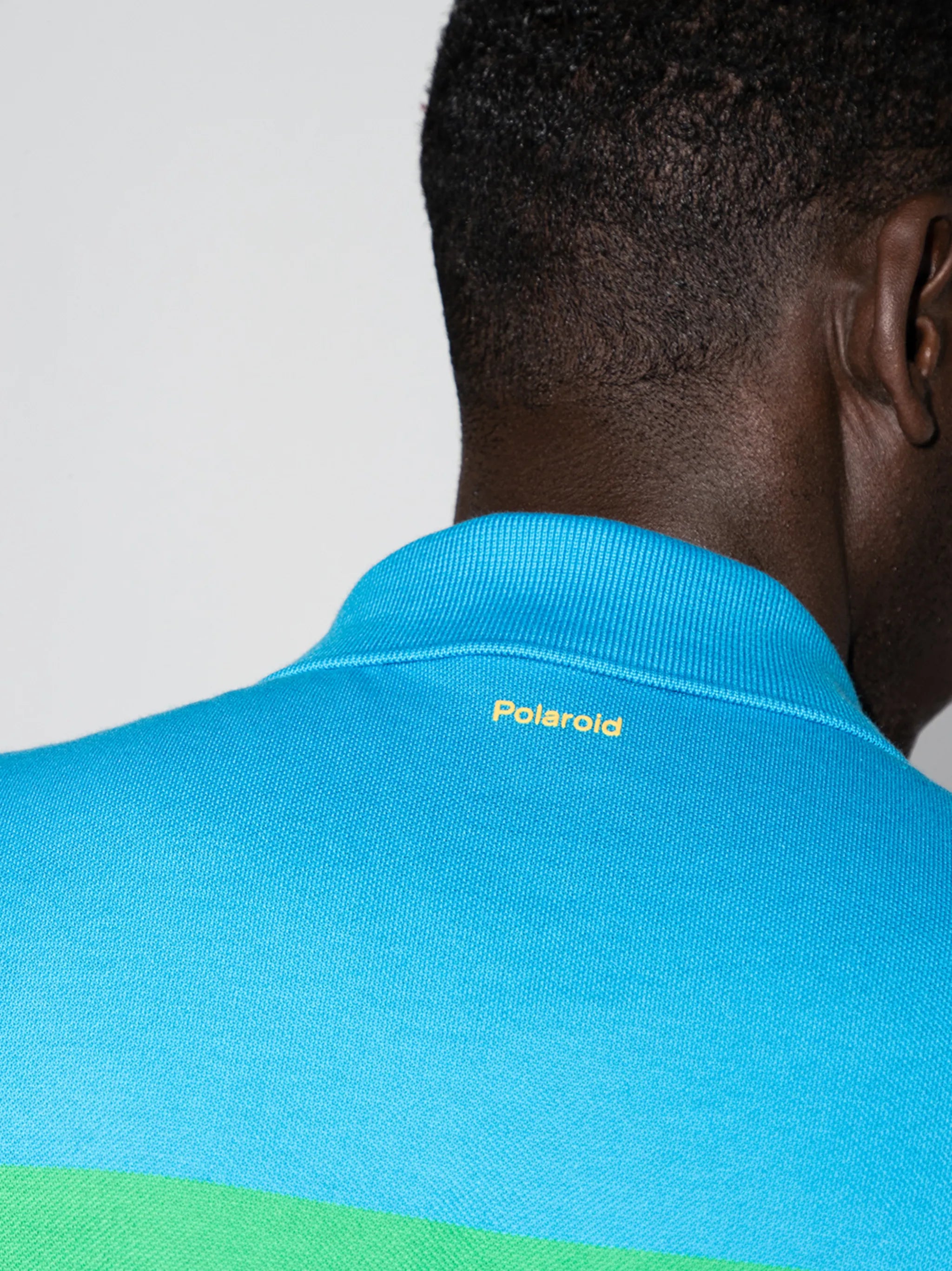 x Polaroid rainbow stripe polo shirt