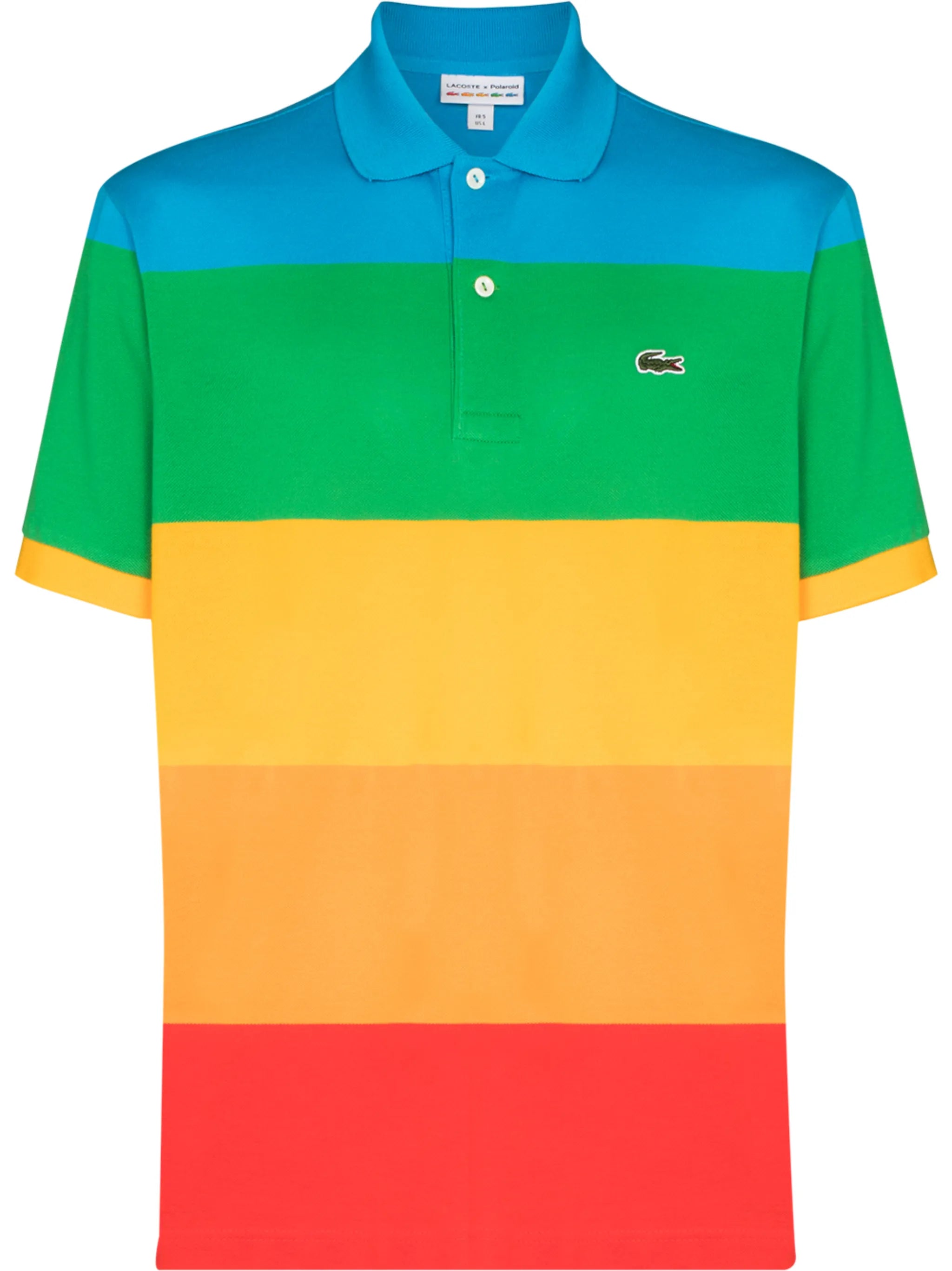x Polaroid rainbow stripe polo shirt
