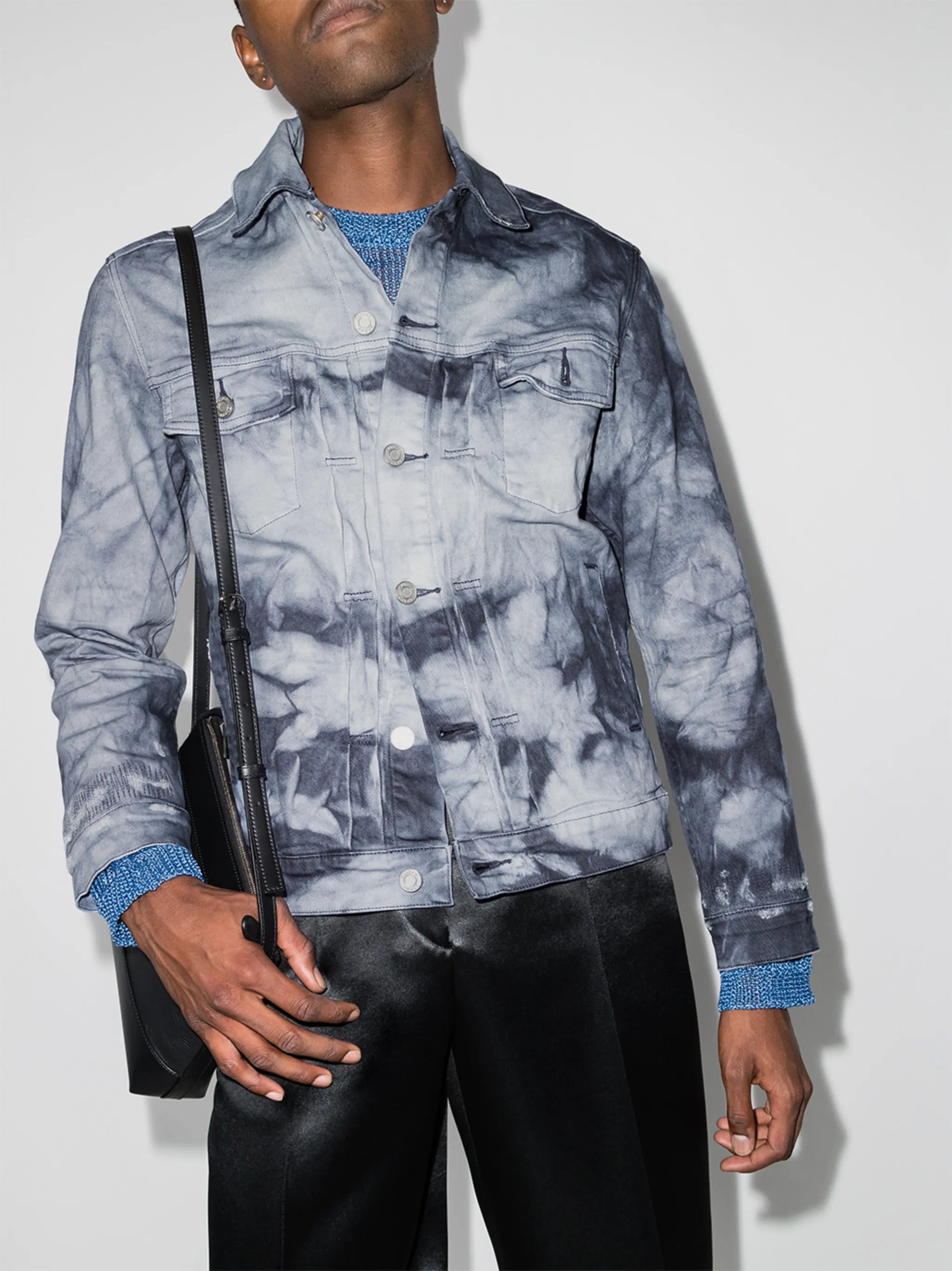 Granite tie-dye denim jacket