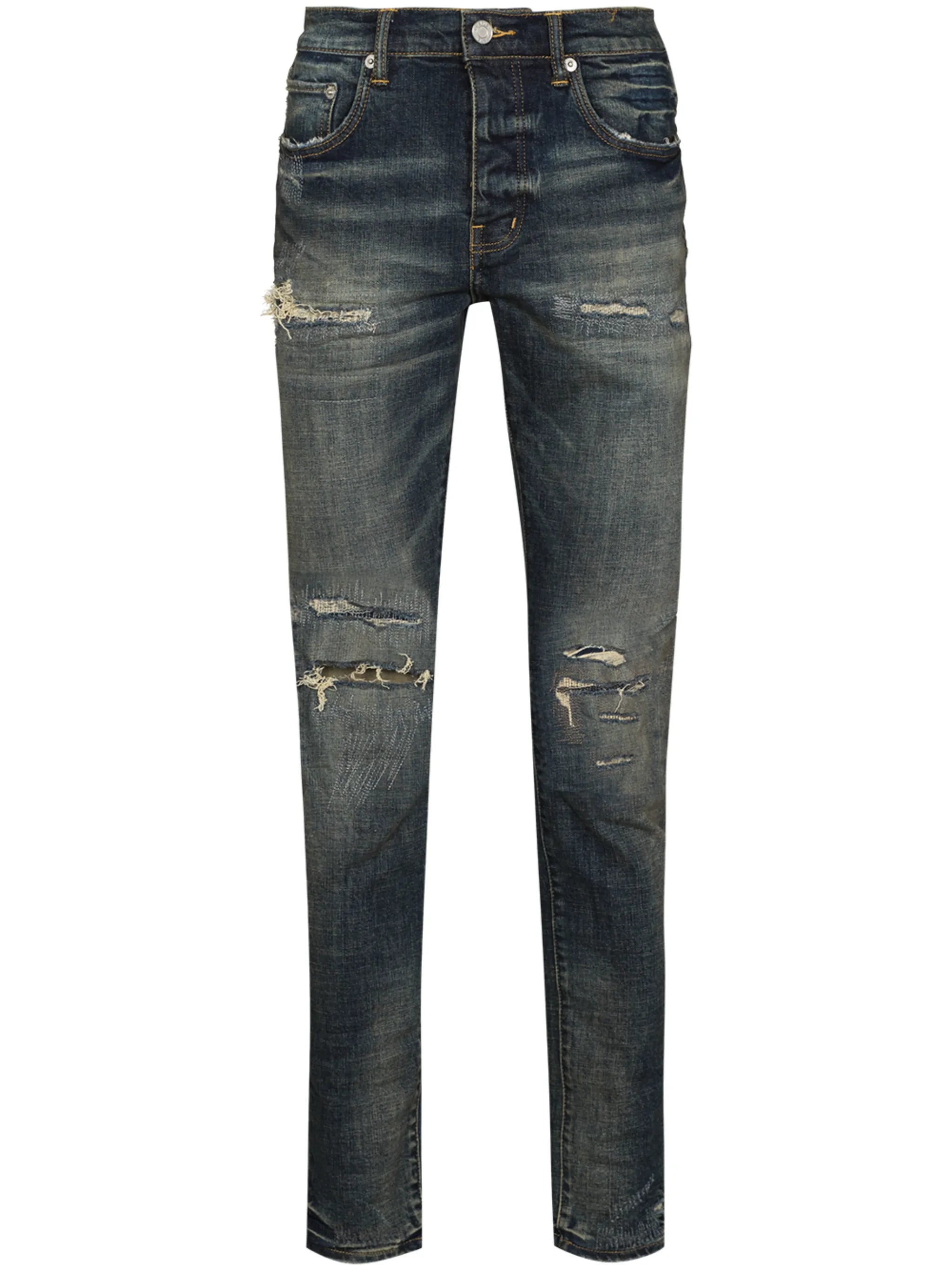 Repair distressed skinny jeans