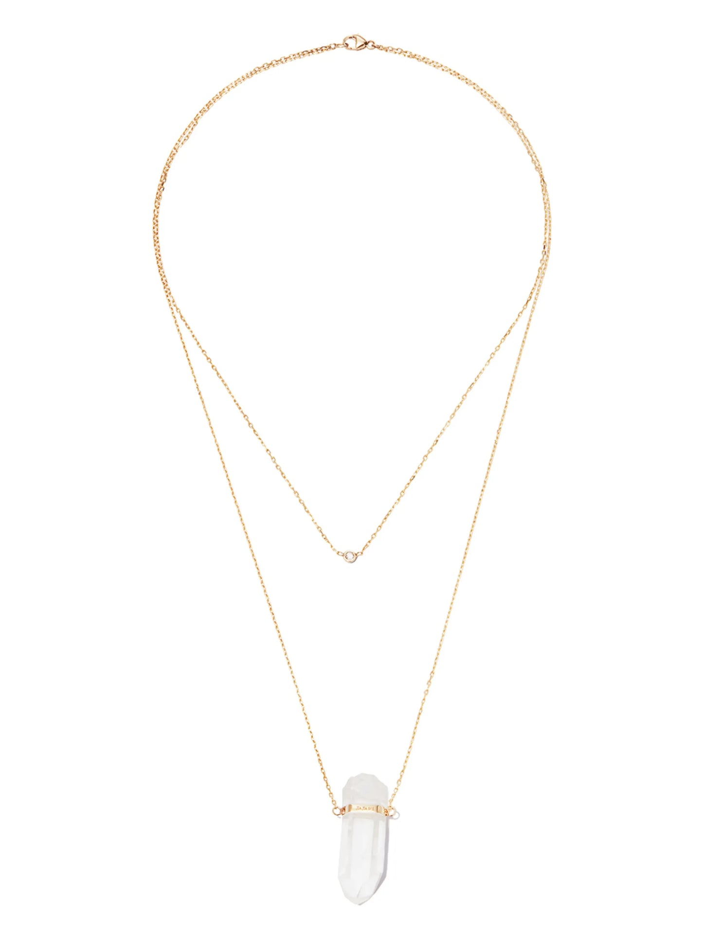 14kt yellow gold crystal quartz necklace