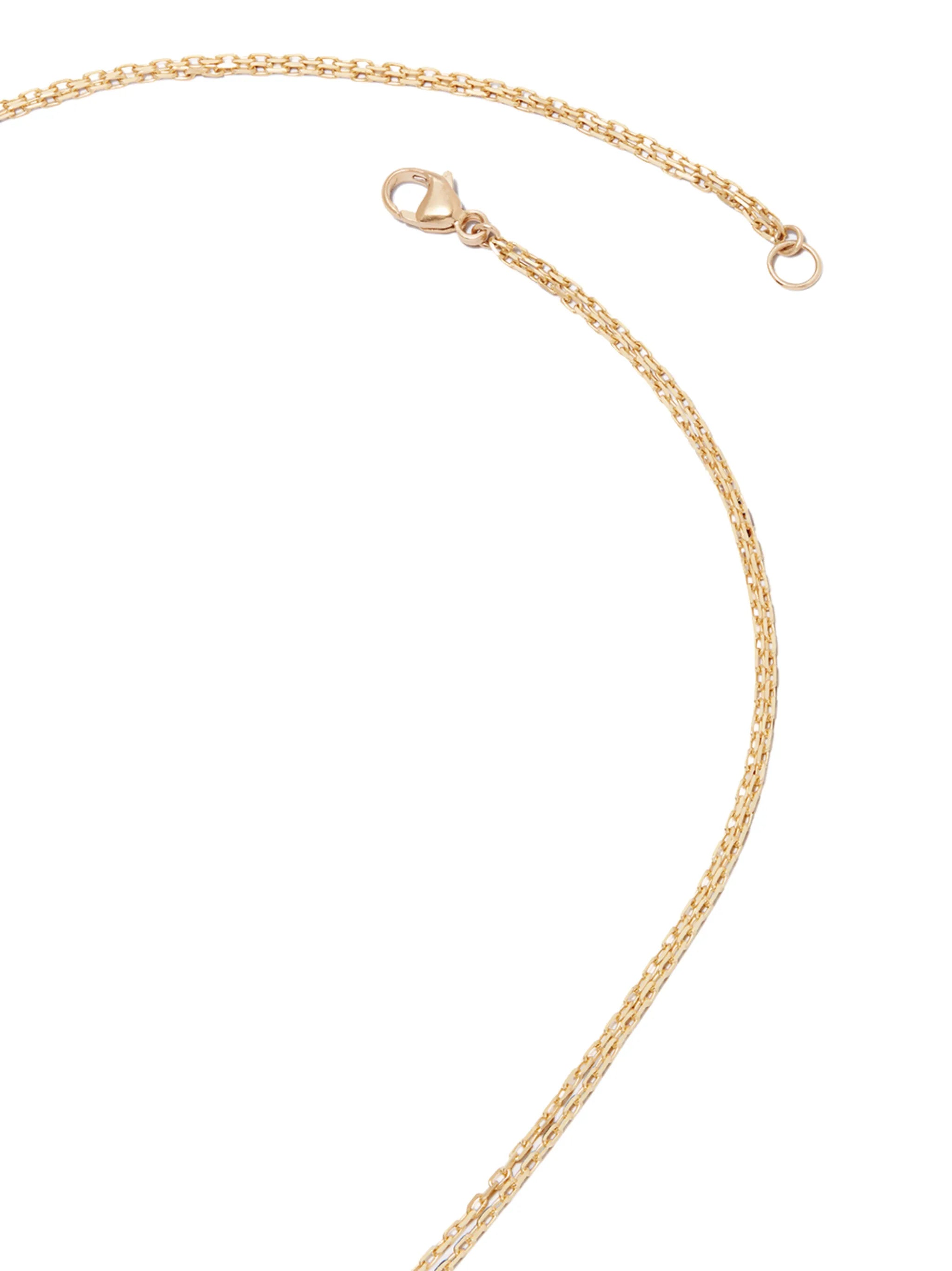 14kt yellow gold crystal quartz necklace