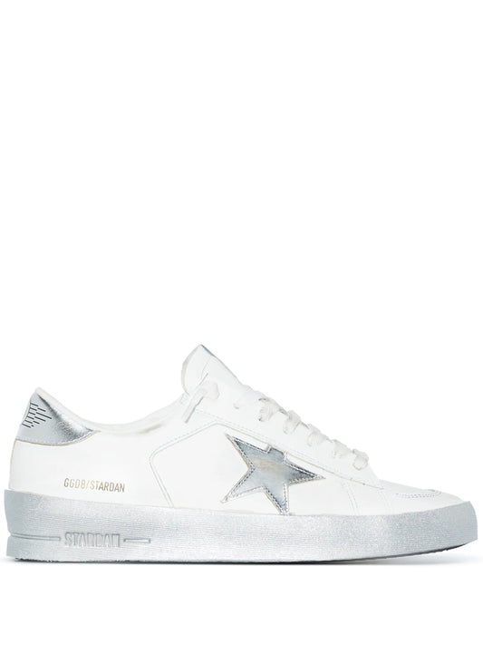 Stardan trainerss with silver metallic leather star and heel tab