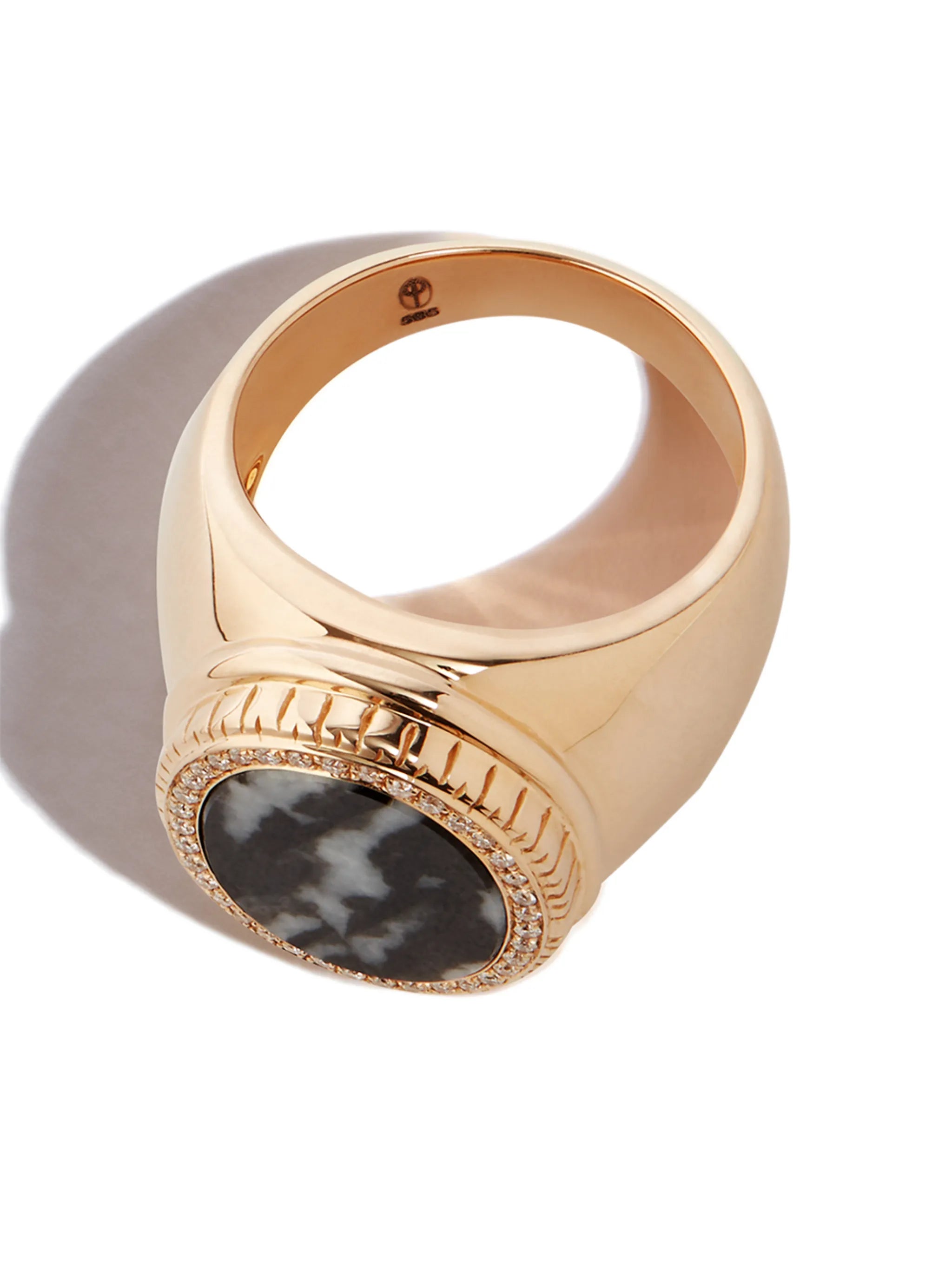 14kt jasper signet ring